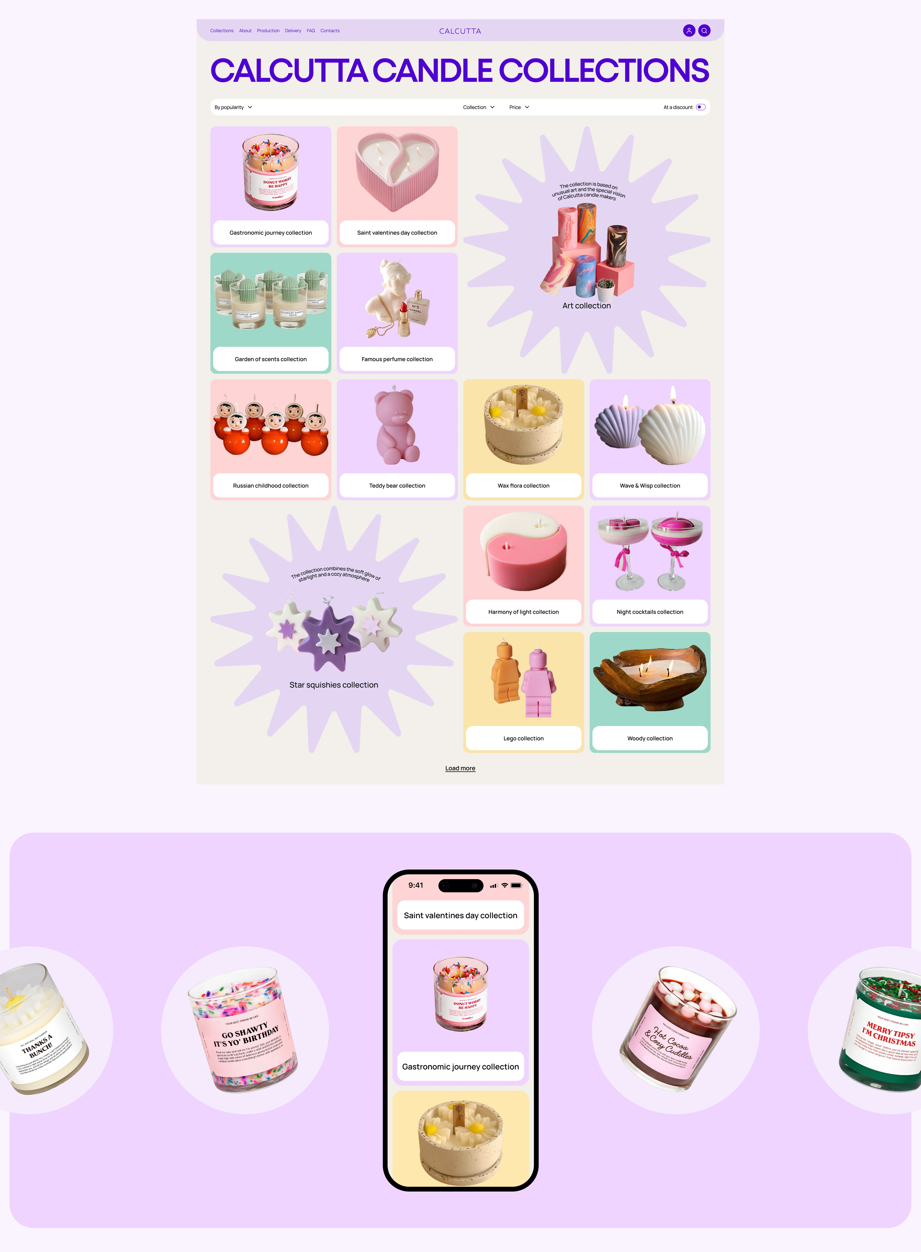 СALCUTTA | Candle workshop website — Изображение №5 — Интерфейсы на Dprofile