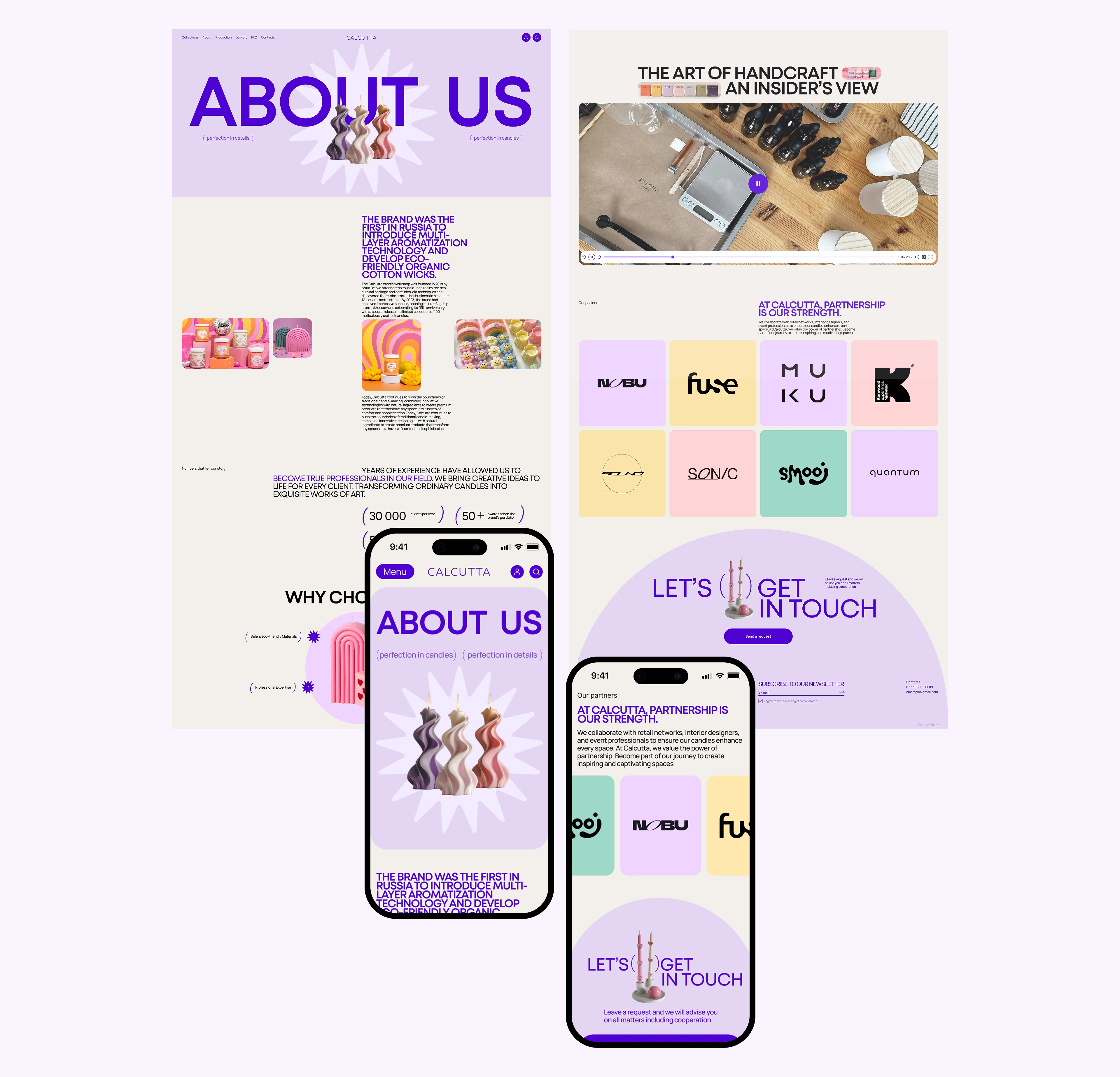 СALCUTTA | Candle workshop website — Изображение №9 — Интерфейсы на Dprofile