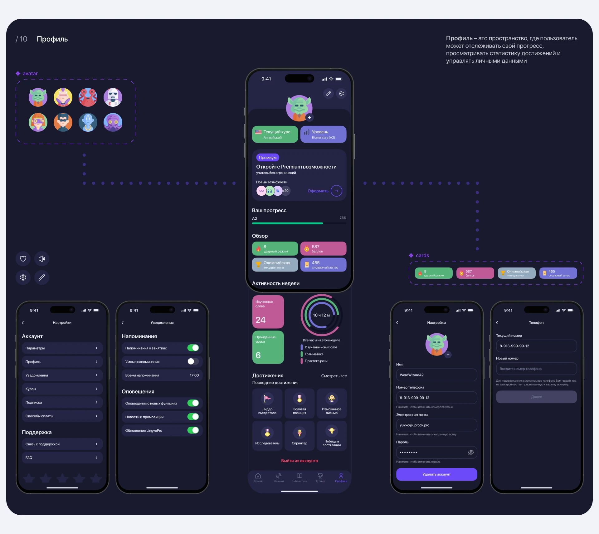 LingvoPro | Language Learning App — Изображение №12 — Интерфейсы на Dprofile