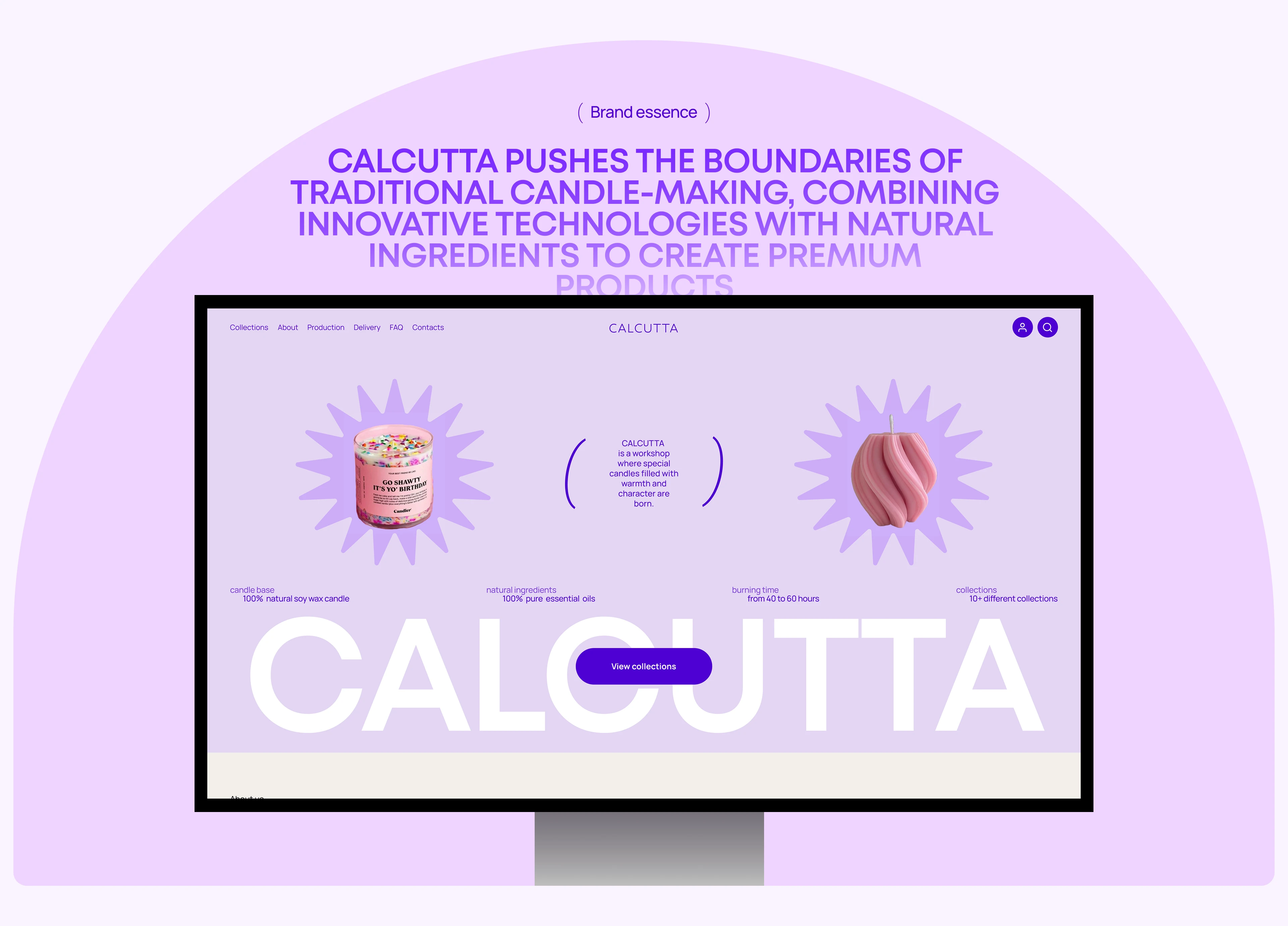 СALCUTTA | Candle workshop website — Изображение №4 — Интерфейсы на Dprofile