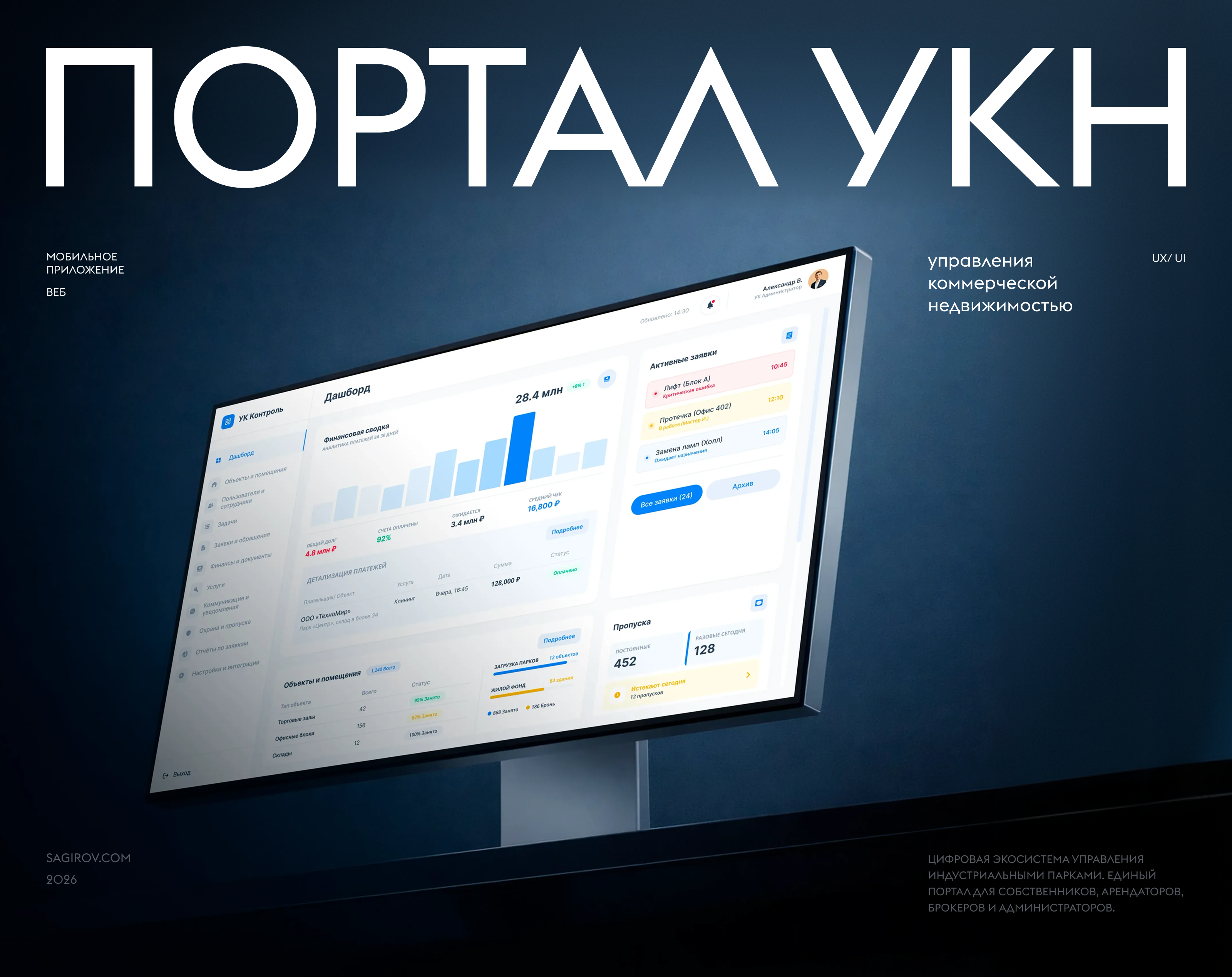 УКН— цифровая платформа для управления коммерческой недвижимостью — Изображение №1 — Интерфейсы на Dprofile