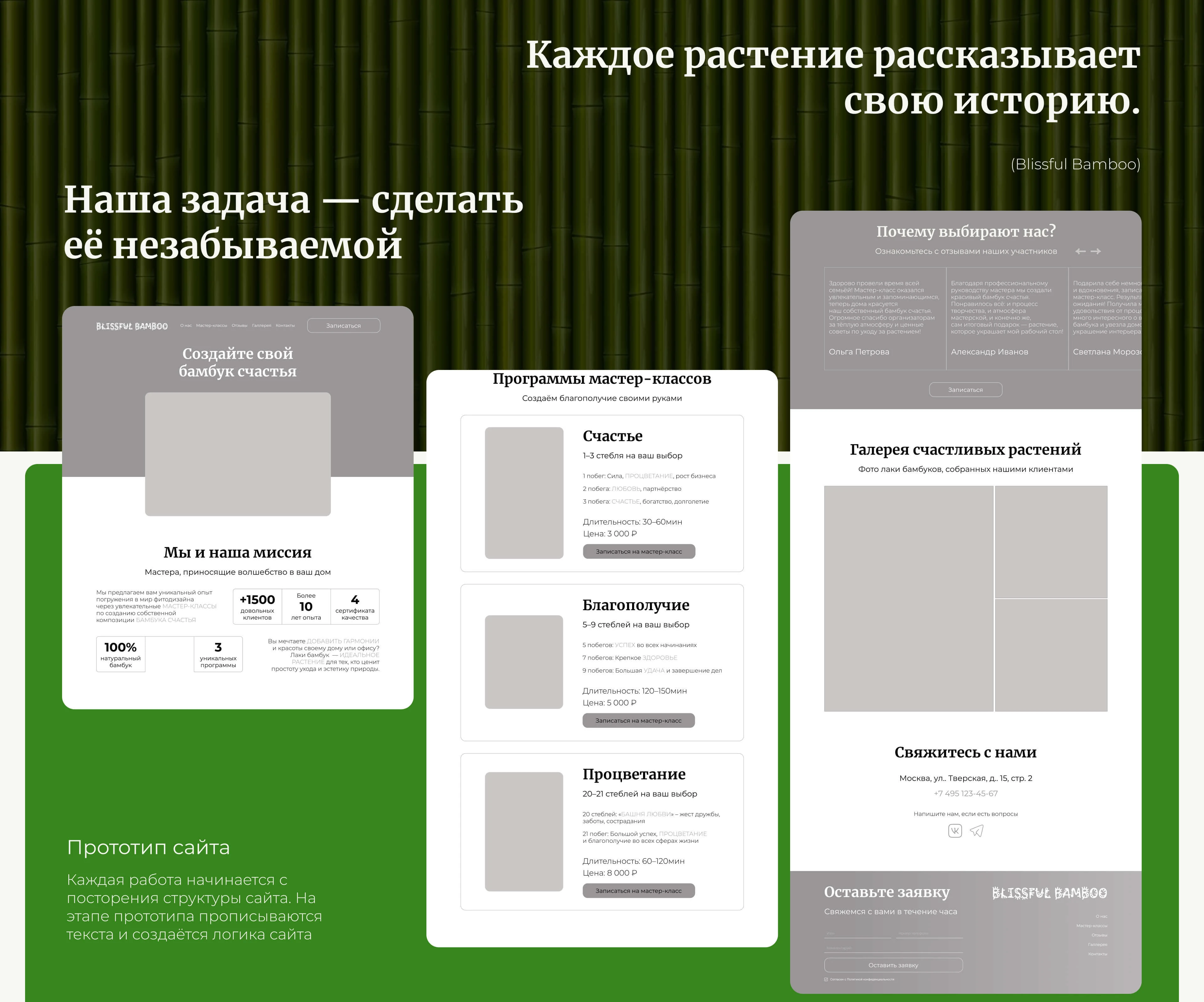BLISSFUL BAMBOO | Website for a floristry studio — Изображение №4 — Интерфейсы на Dprofile