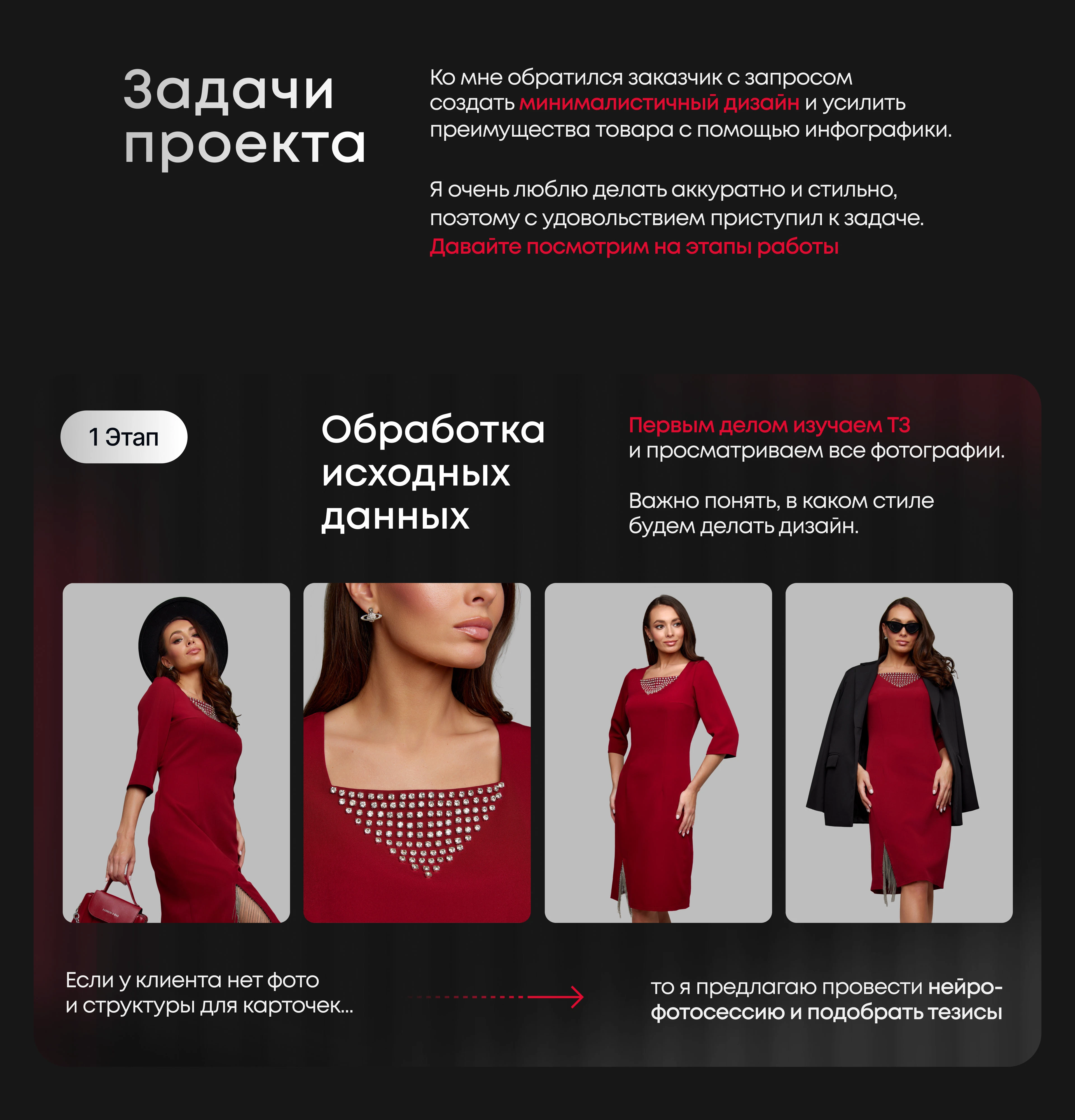 Платье с отрезом | Карточка товара — Изображение №2 — Графика, Маркетинг на Dprofile