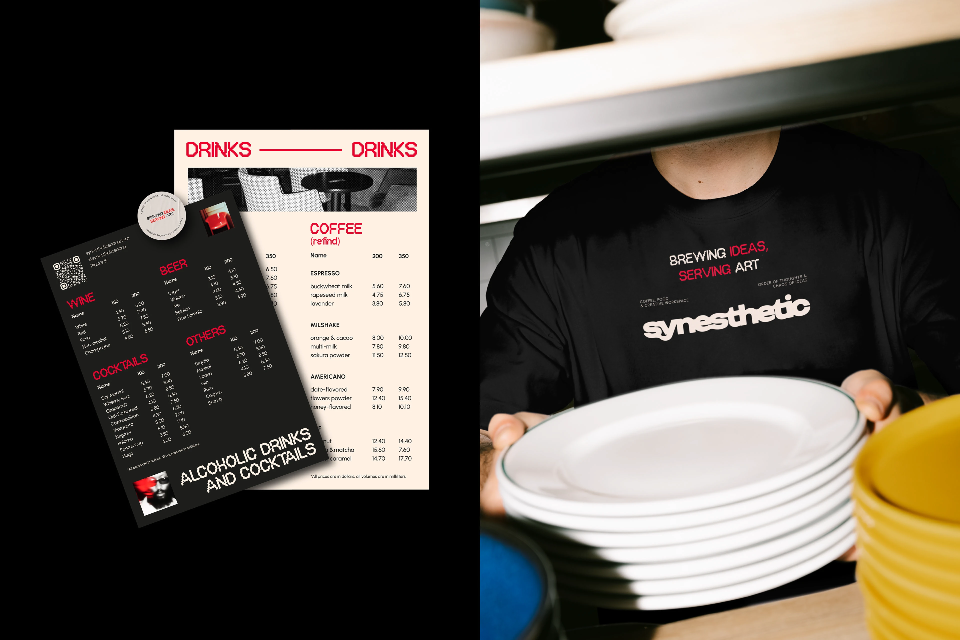 SYNESTHETIC / identity for coffee shop & workspace — Изображение №13 — Брендинг, Графика на Dprofile