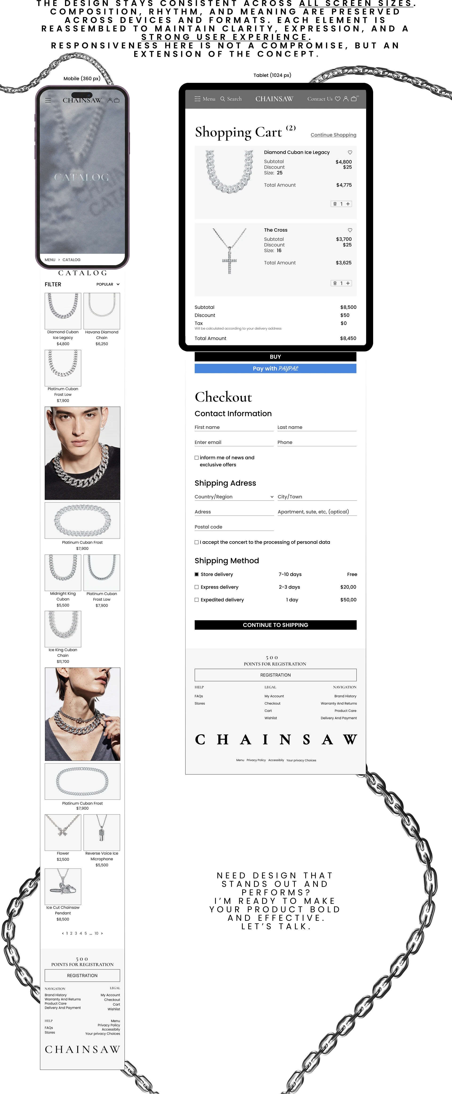 Luxury Jewerly Chainsaw UX/UI Дизайн — Изображение №5 — Интерфейсы на Dprofile