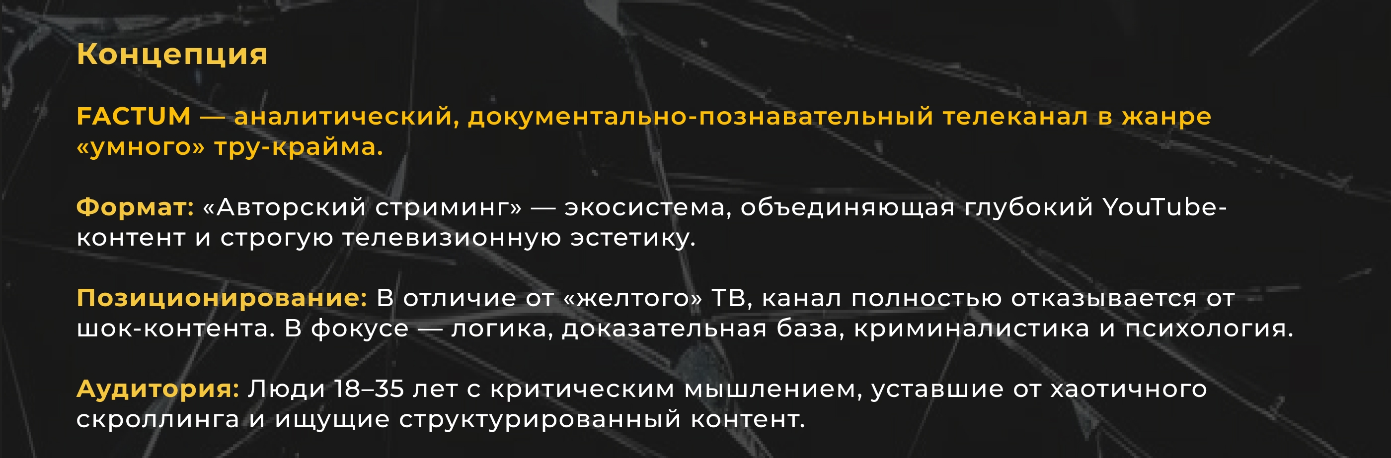 Телеканал FACTUM — Изображение №2 — Интерфейсы, Брендинг на Dprofile