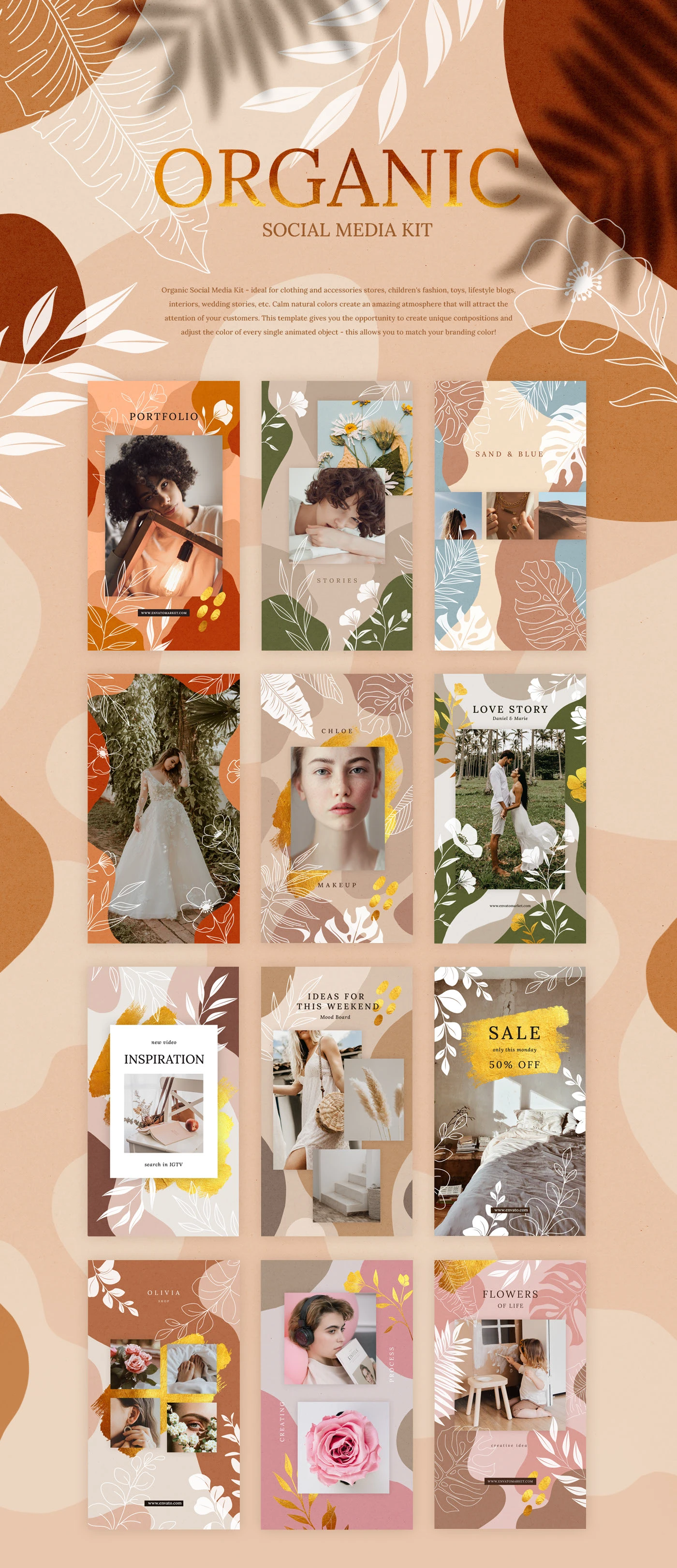 Organic Social Media Kit — Изображение №1 — Иллюстрация, Анимация на Dprofile