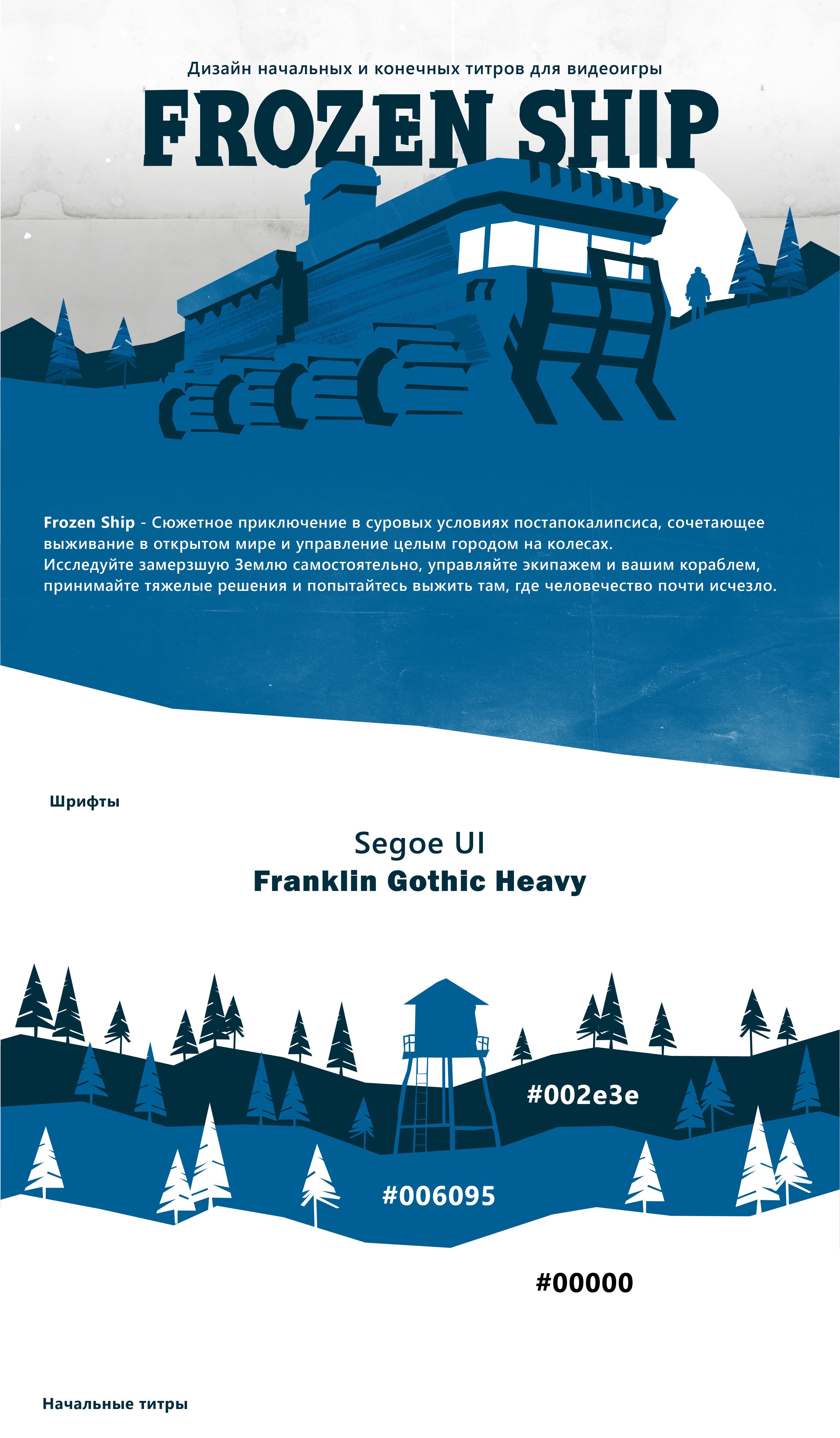 Дизайн начальных и конечных титров для видеоигры Frozen ship — Изображение №1 — Графика, Анимация на Dprofile