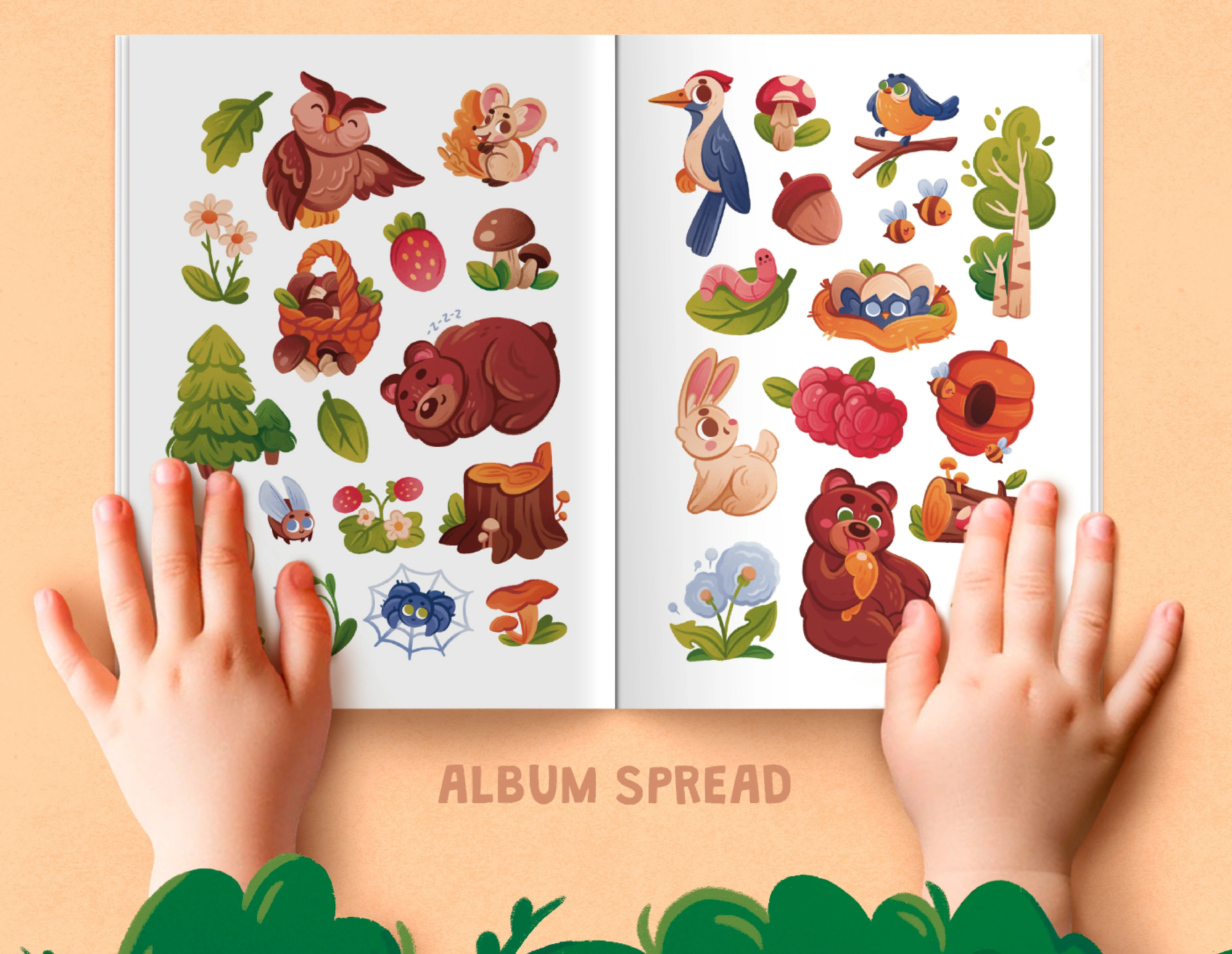 Альбом с лесными наклейками — Изображение №5 — Иллюстрация, Графика на Dprofile