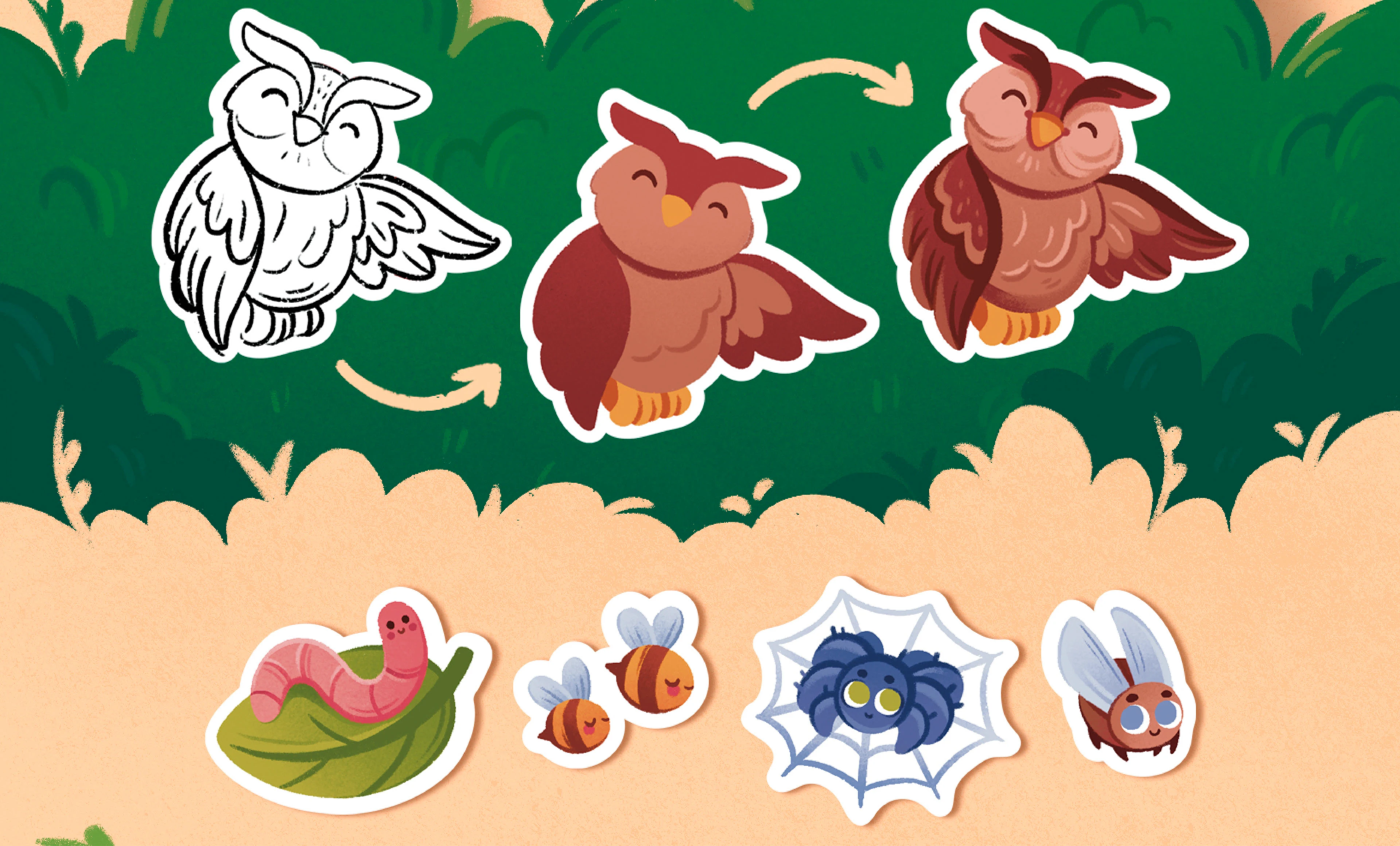 Альбом с лесными наклейками — Изображение №6 — Иллюстрация, Графика на Dprofile