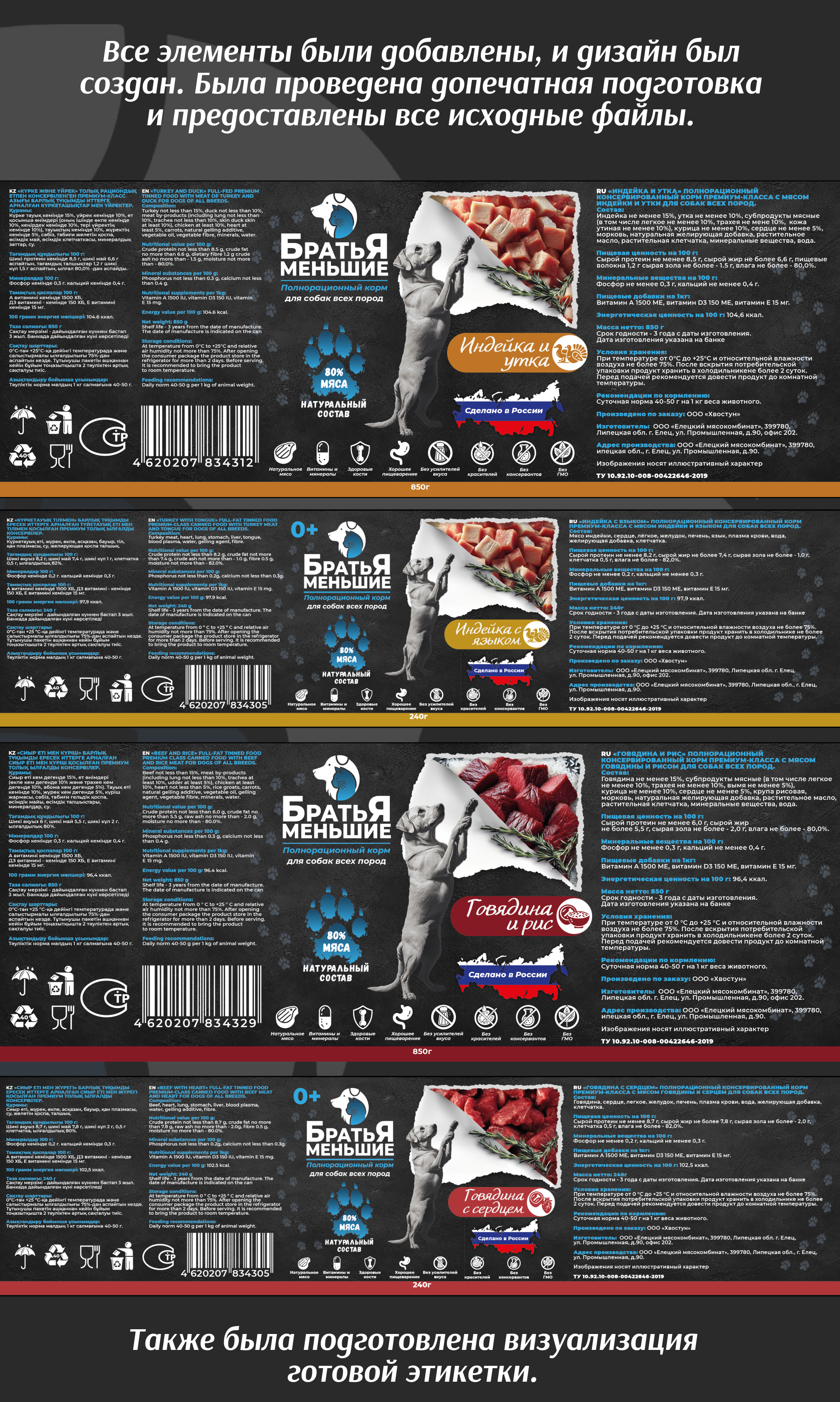 Фирменный стиль. Дизайн этикетки. Корм для собак — Изображение №2 — Брендинг, Промдизайн на Dprofile