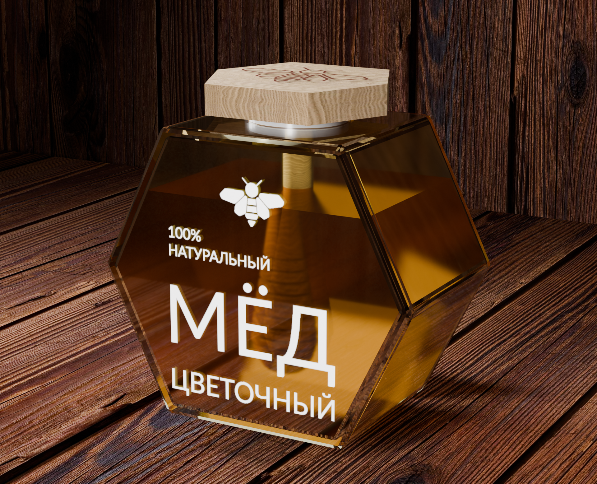 Баночка меда — Иллюстрация, 3D на Dprofile