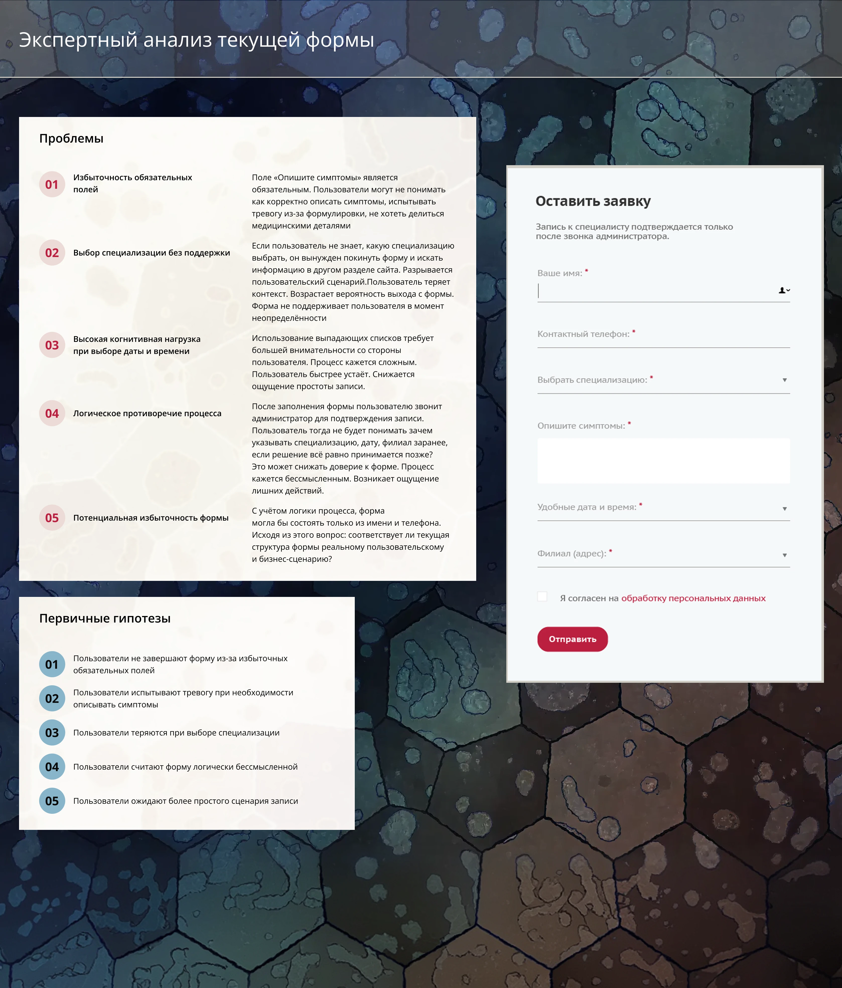 UX-исследование | редизайн формы записи "Мой доктор" — Изображение №4 — Интерфейсы на Dprofile