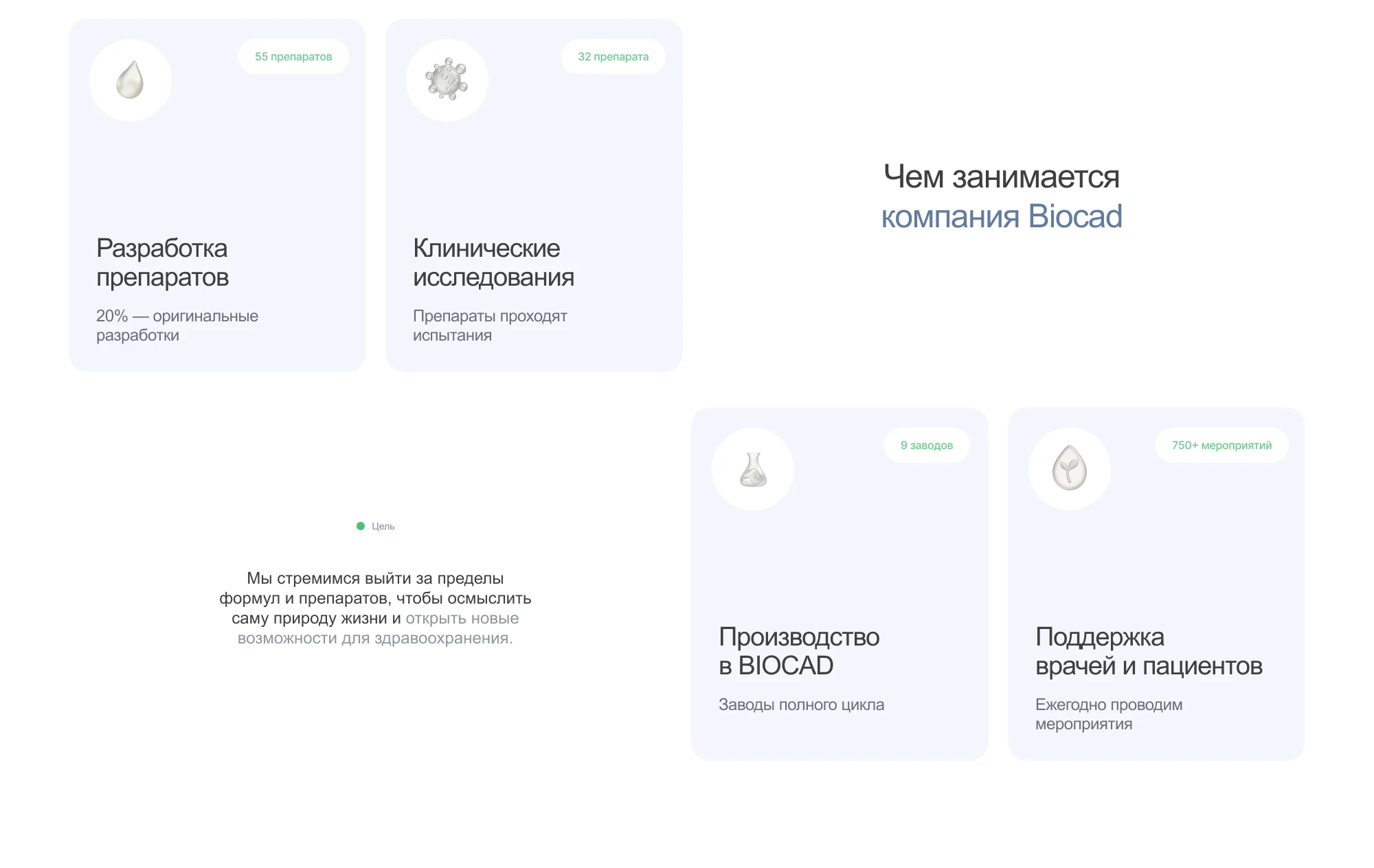 BIOCAD — корпоративный сайт биотехнологической компании — Изображение №2 — Интерфейсы на Dprofile