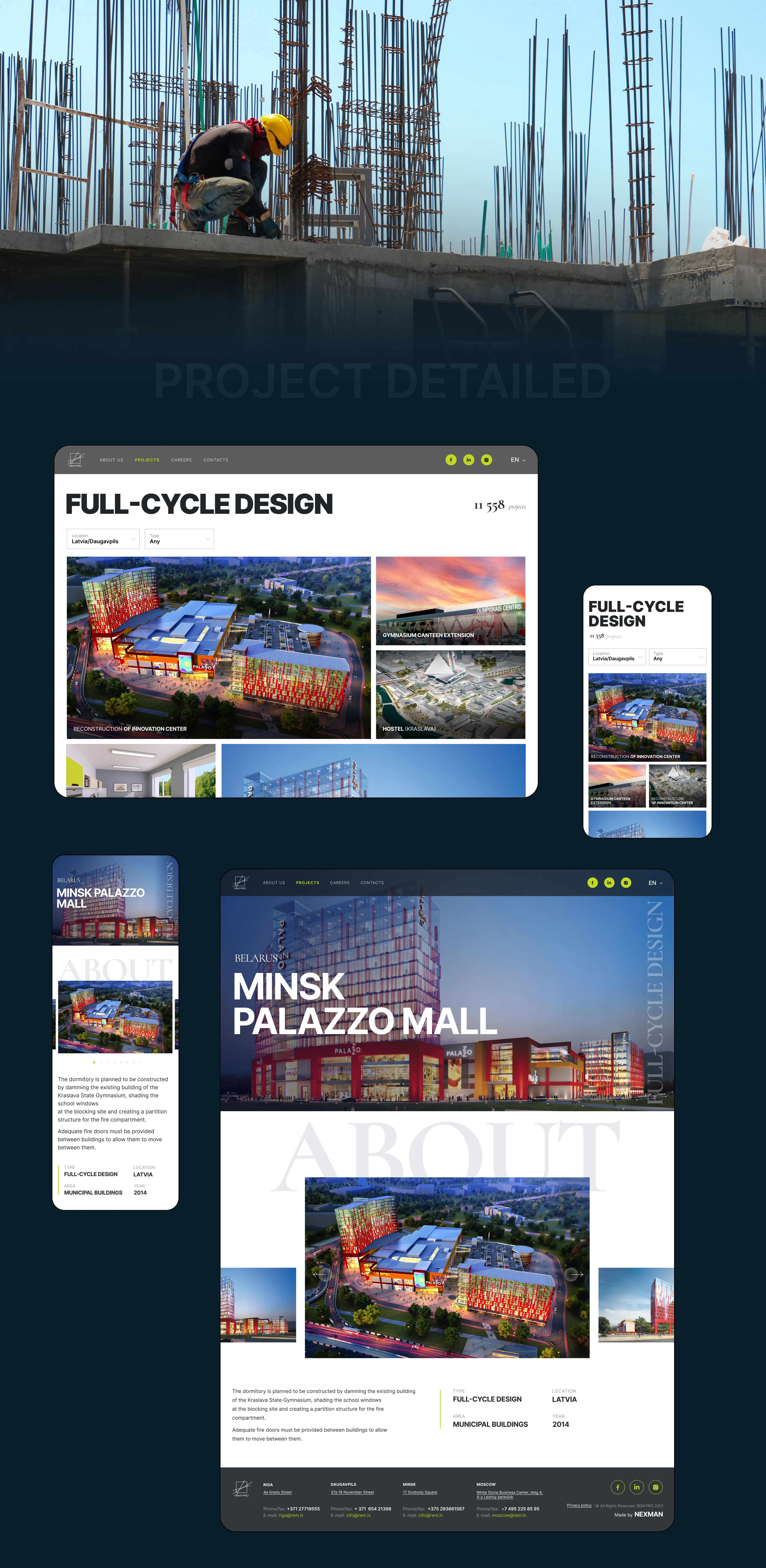 REM PRO / ARCHITECTURE / ENGINEERING / CONSTRUCTION — Изображение №4 — Интерфейсы, Анимация на Dprofile