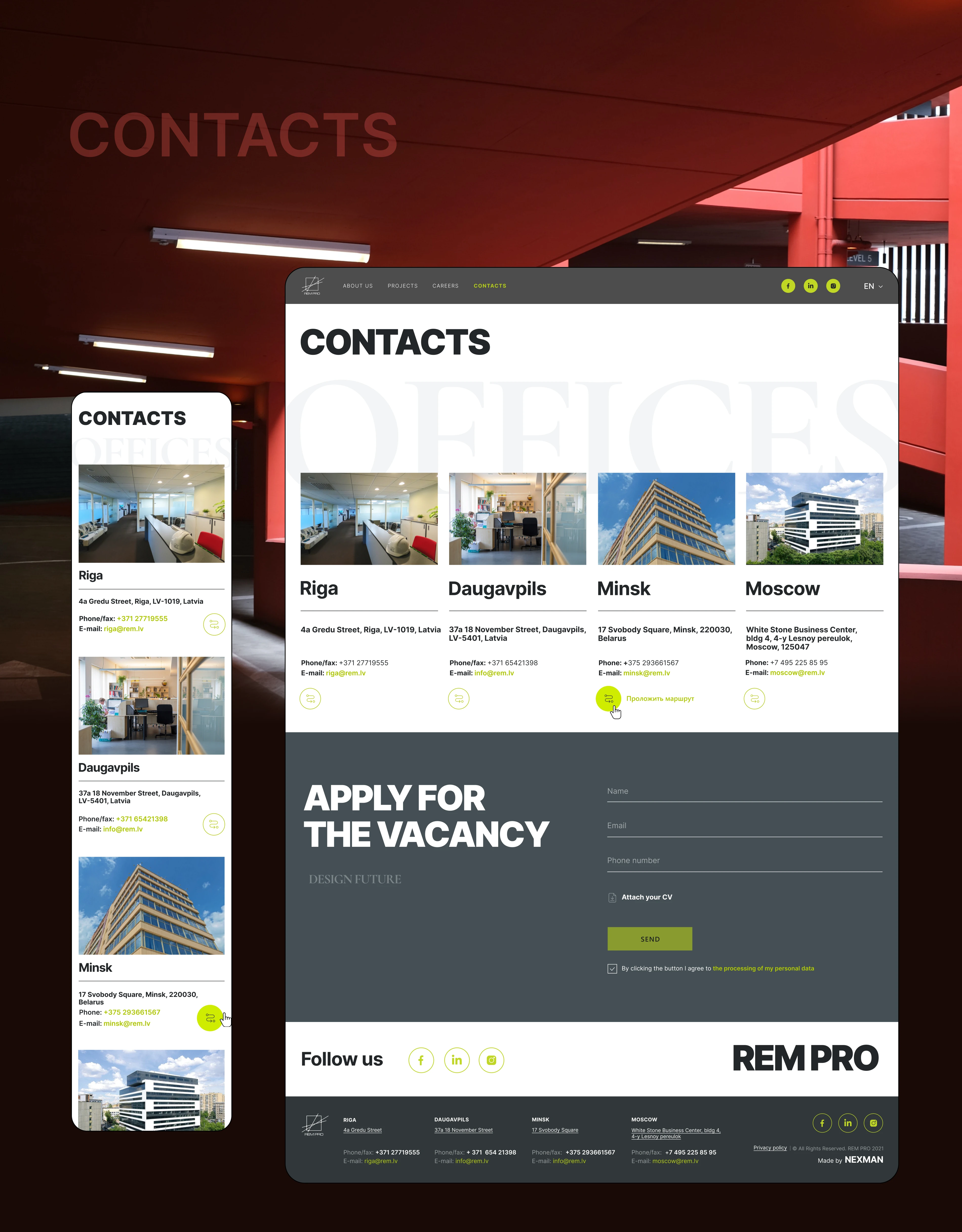 REM PRO / ARCHITECTURE / ENGINEERING / CONSTRUCTION — Изображение №7 — Интерфейсы, Анимация на Dprofile