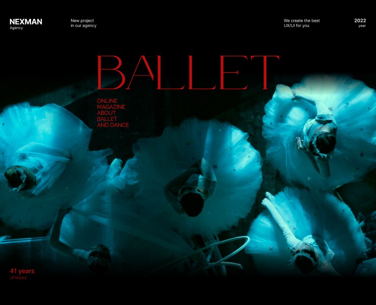 BALLET. Design for online magazine на Dprofile