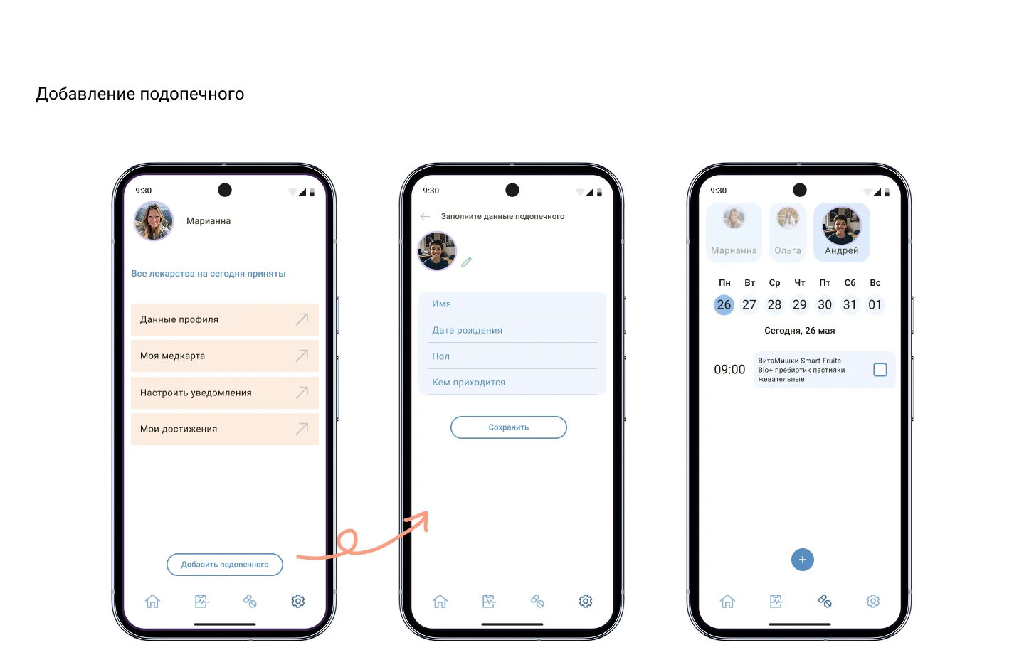 Мобильное приложение для заботы о здоровье — Изображение №14 — Интерфейсы на Dprofile