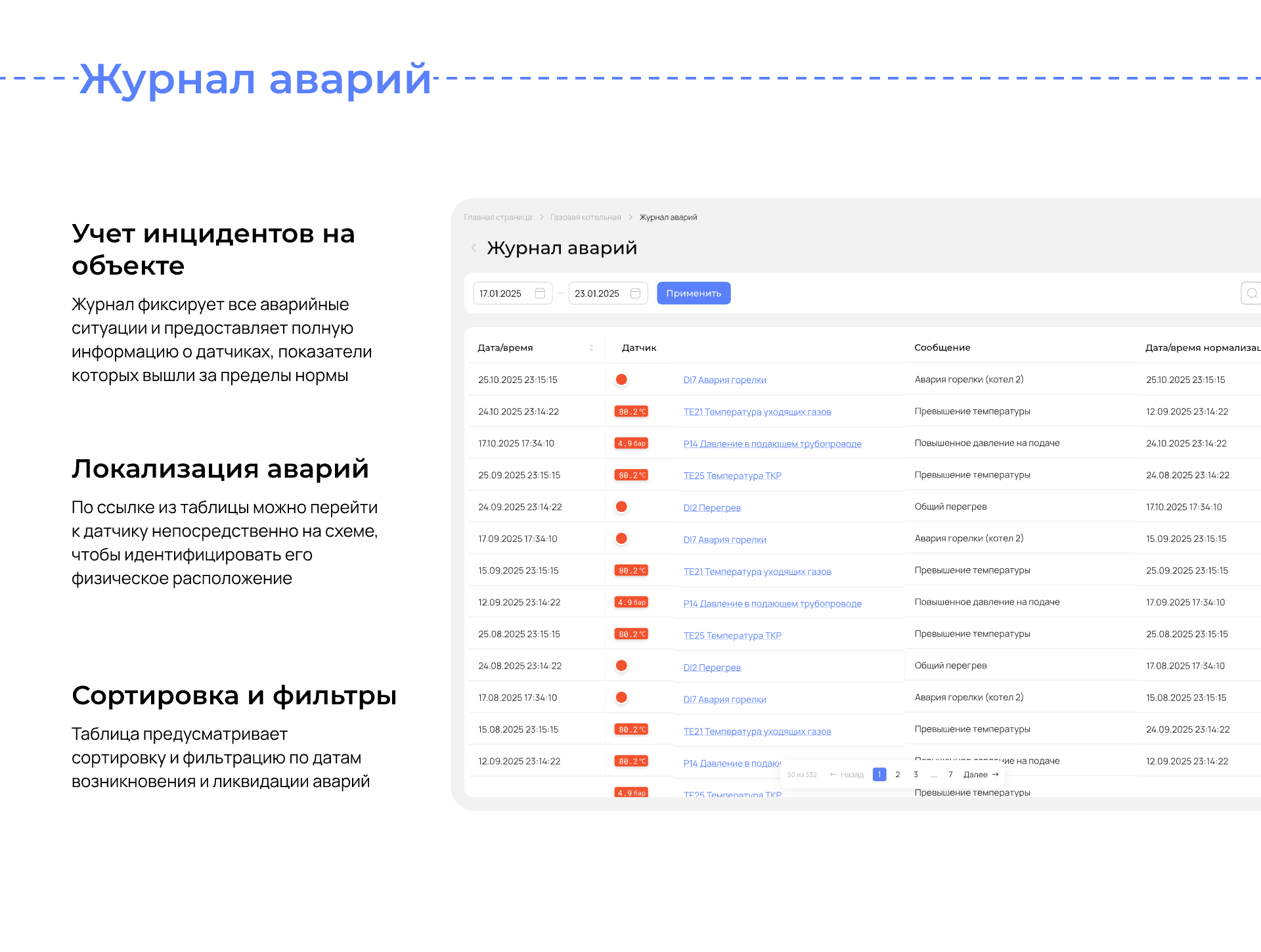 Мониторинг газовой котельной | SCADA-система — Изображение №6 — Интерфейсы на Dprofile