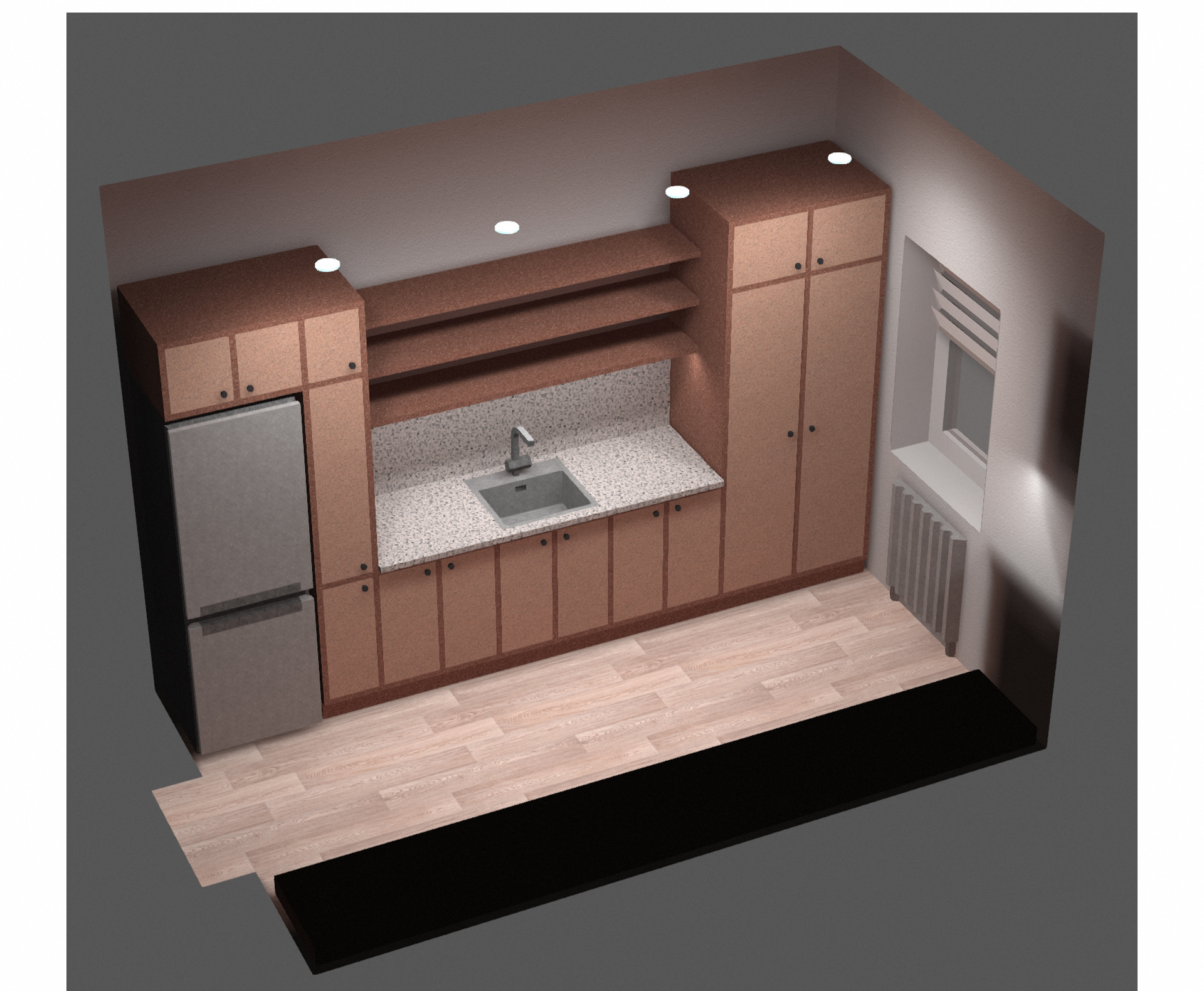 Кухня 2240 х 3670 мм — Изображение №4 — 3D, Архитектура на Dprofile