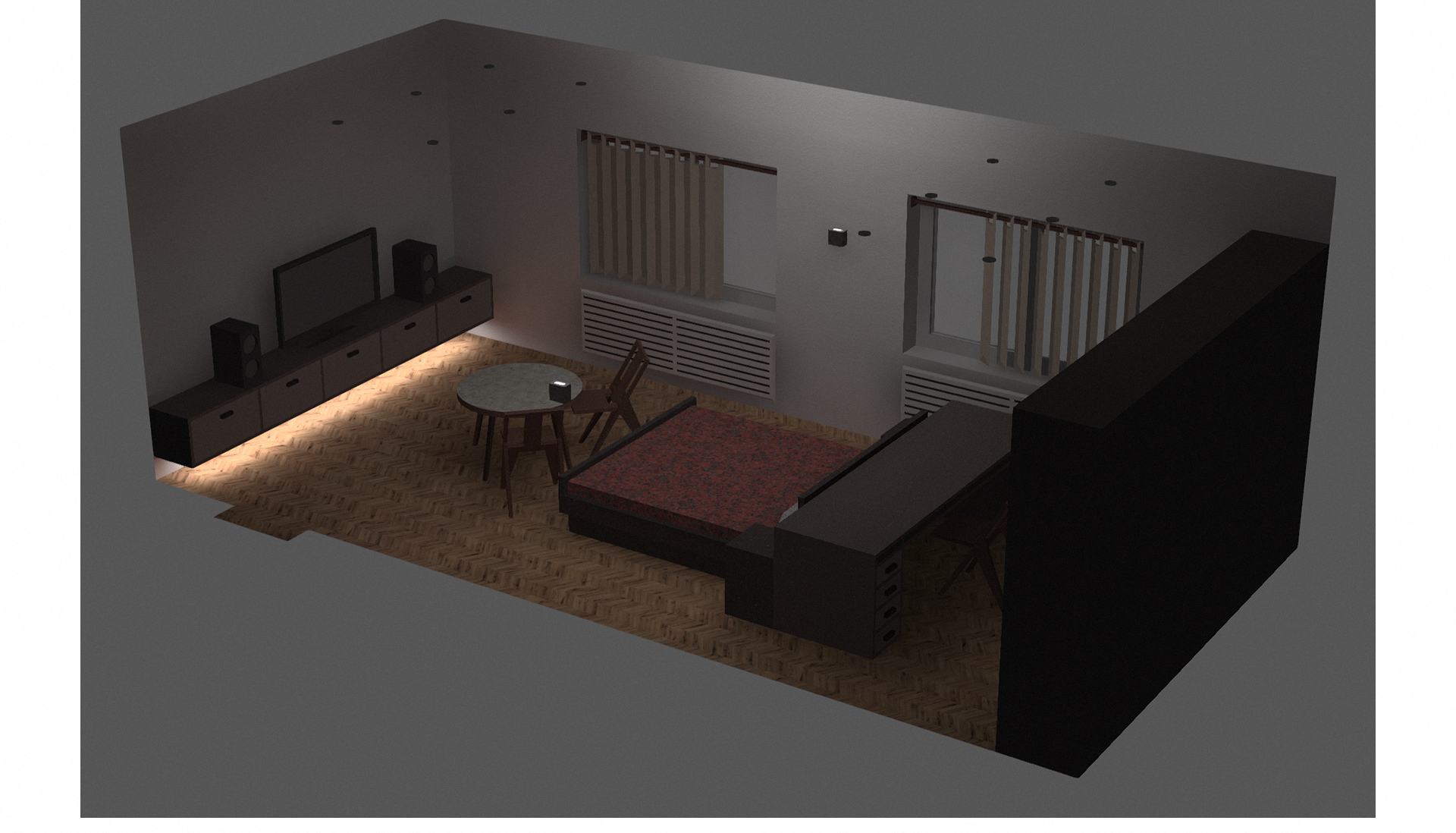 Спальня 3800 х 8000 мм — Изображение №21 — 3D, Архитектура на Dprofile