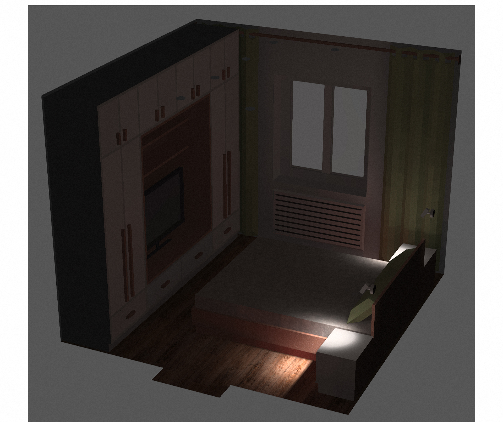 Спальня 3200 х 3200 мм — Изображение №14 — 3D, Архитектура на Dprofile