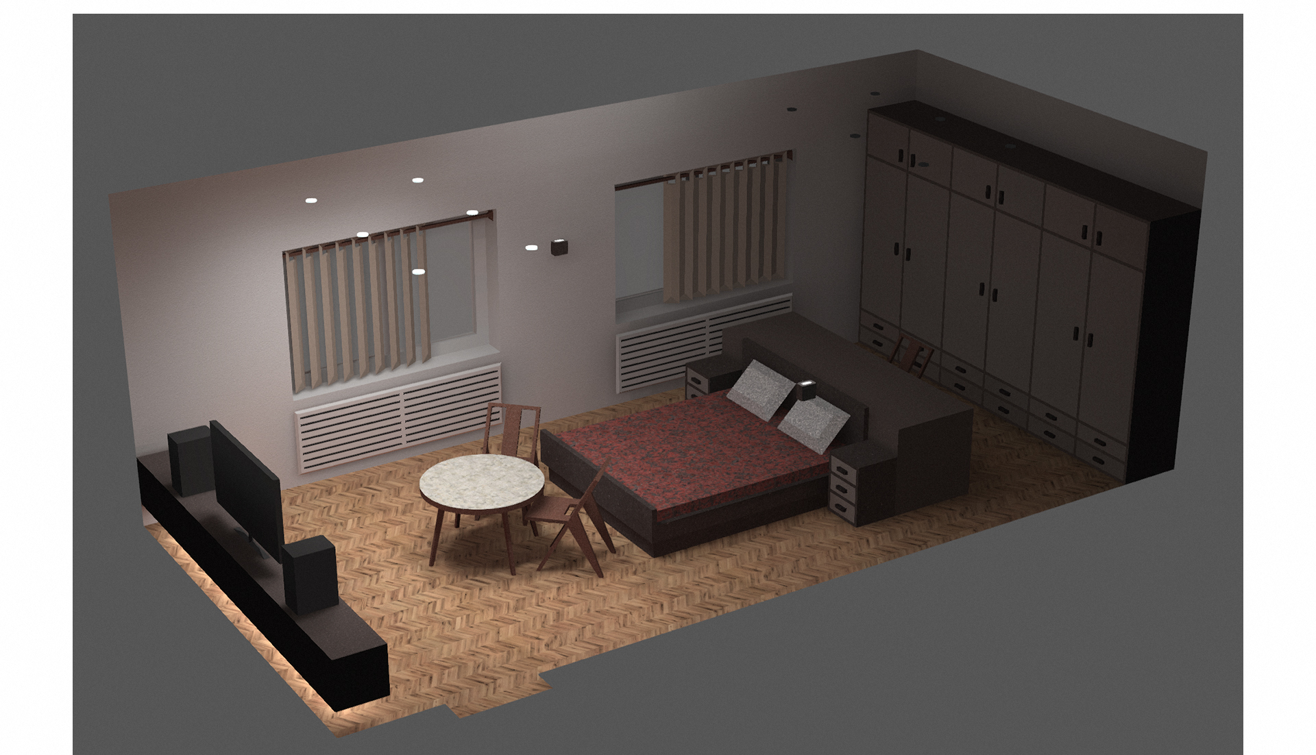 Спальня 3800 х 8000 мм — Изображение №9 — 3D, Архитектура на Dprofile