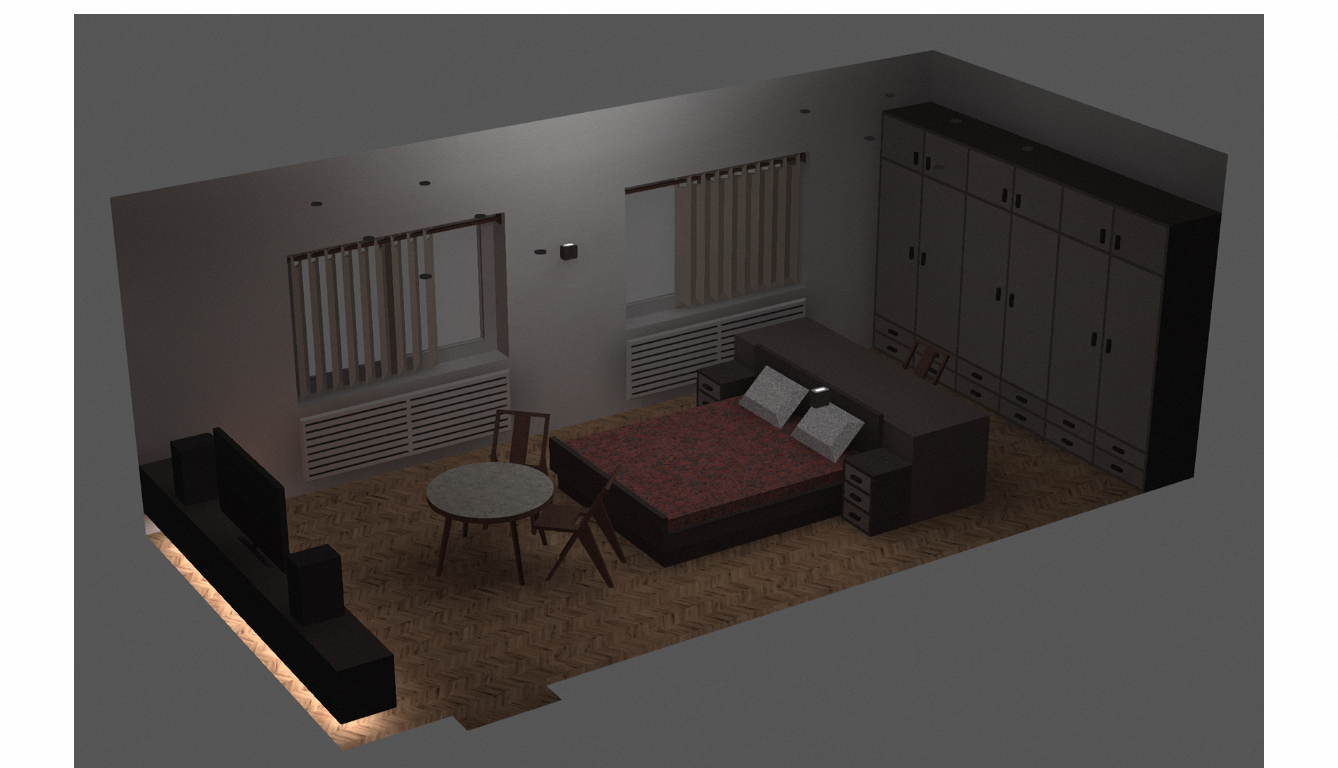 Спальня 3800 х 8000 мм — Изображение №19 — 3D, Архитектура на Dprofile