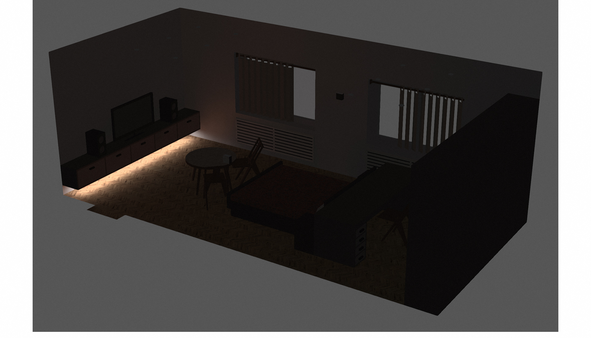 Спальня 3800 х 8000 мм — Изображение №26 — 3D, Архитектура на Dprofile