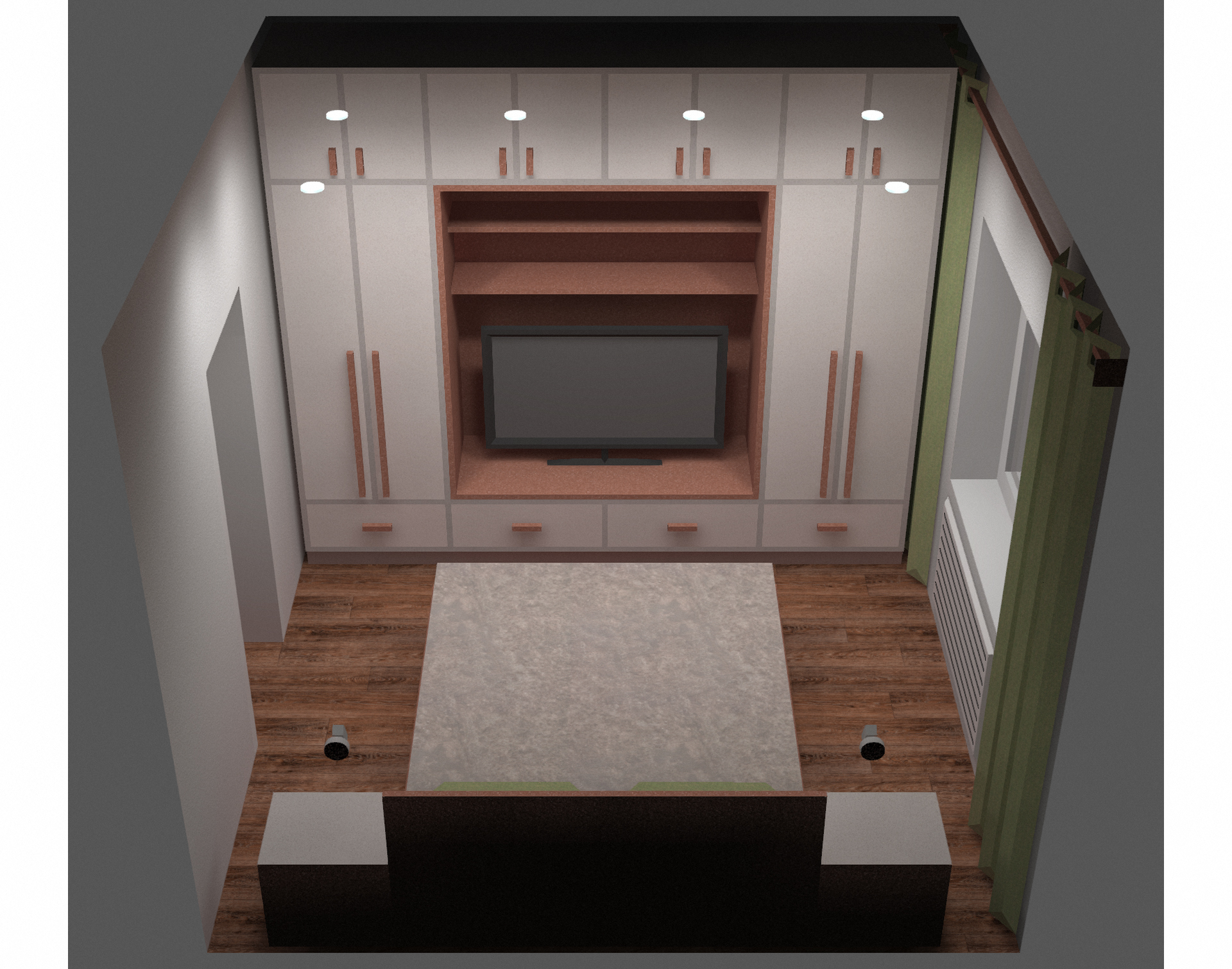 Спальня 3200 х 3200 мм — Изображение №5 — 3D, Архитектура на Dprofile