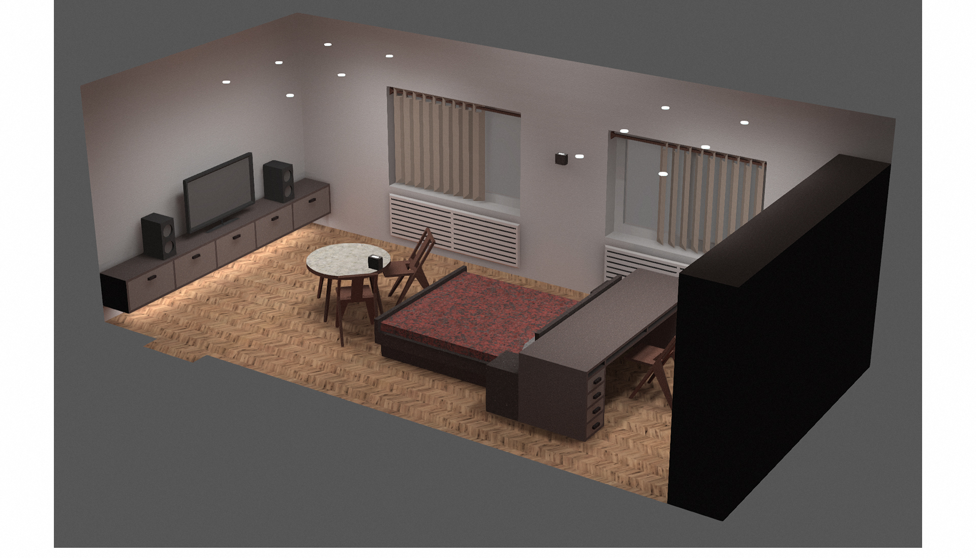 Спальня 3800 х 8000 мм — Изображение №6 — 3D, Архитектура на Dprofile