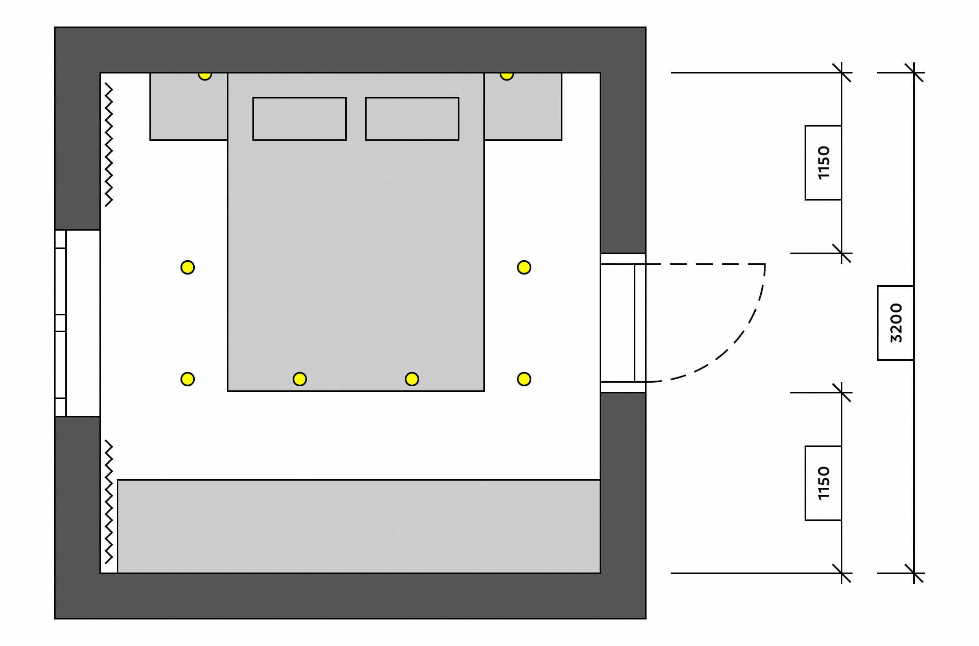 Спальня 3200 х 3200 мм — Изображение №2 — 3D, Архитектура на Dprofile