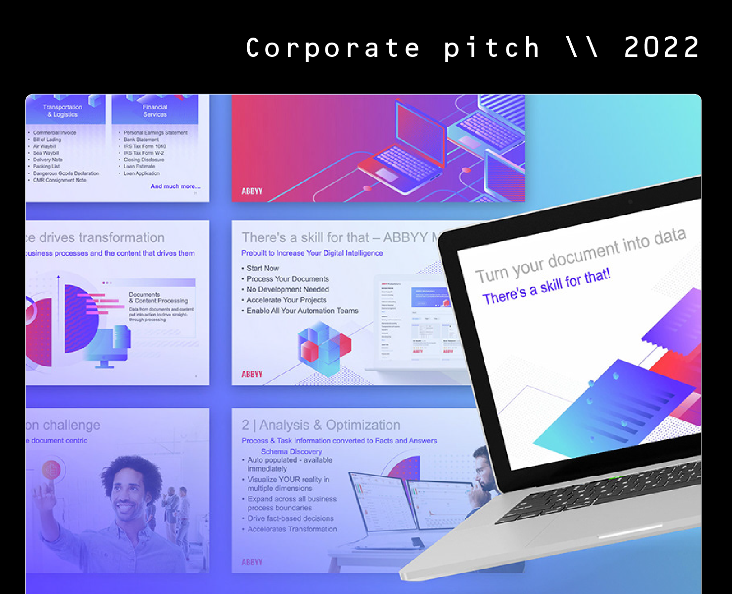ABBYY Corporate pitch \\ 2022 — Иллюстрация, Маркетинг на Dprofile