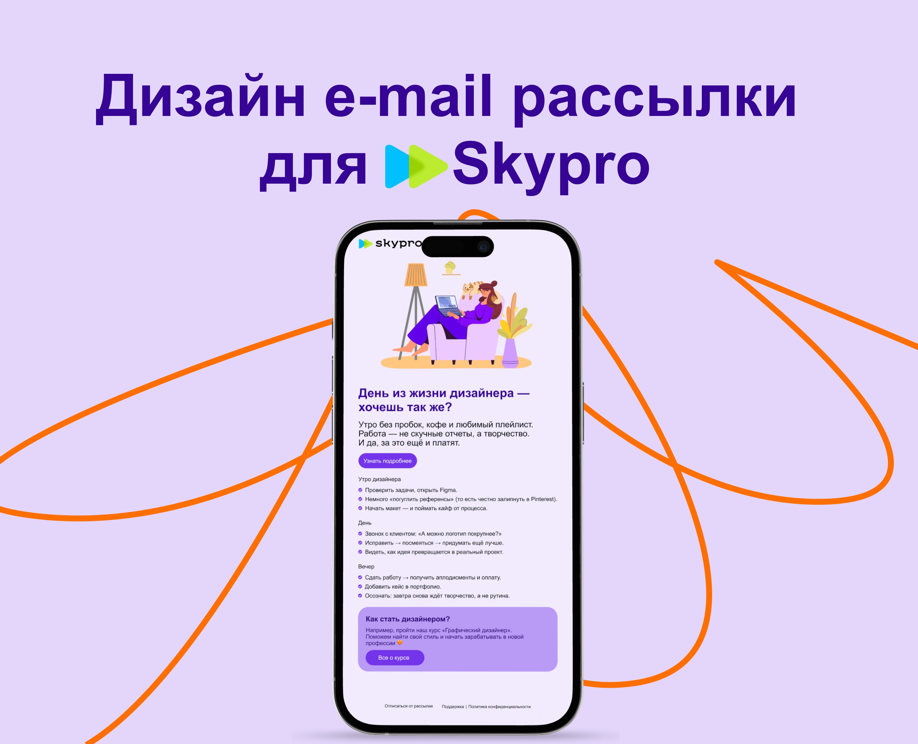 Создание дизайна e-mail рассылки для Skypro на Dprofile