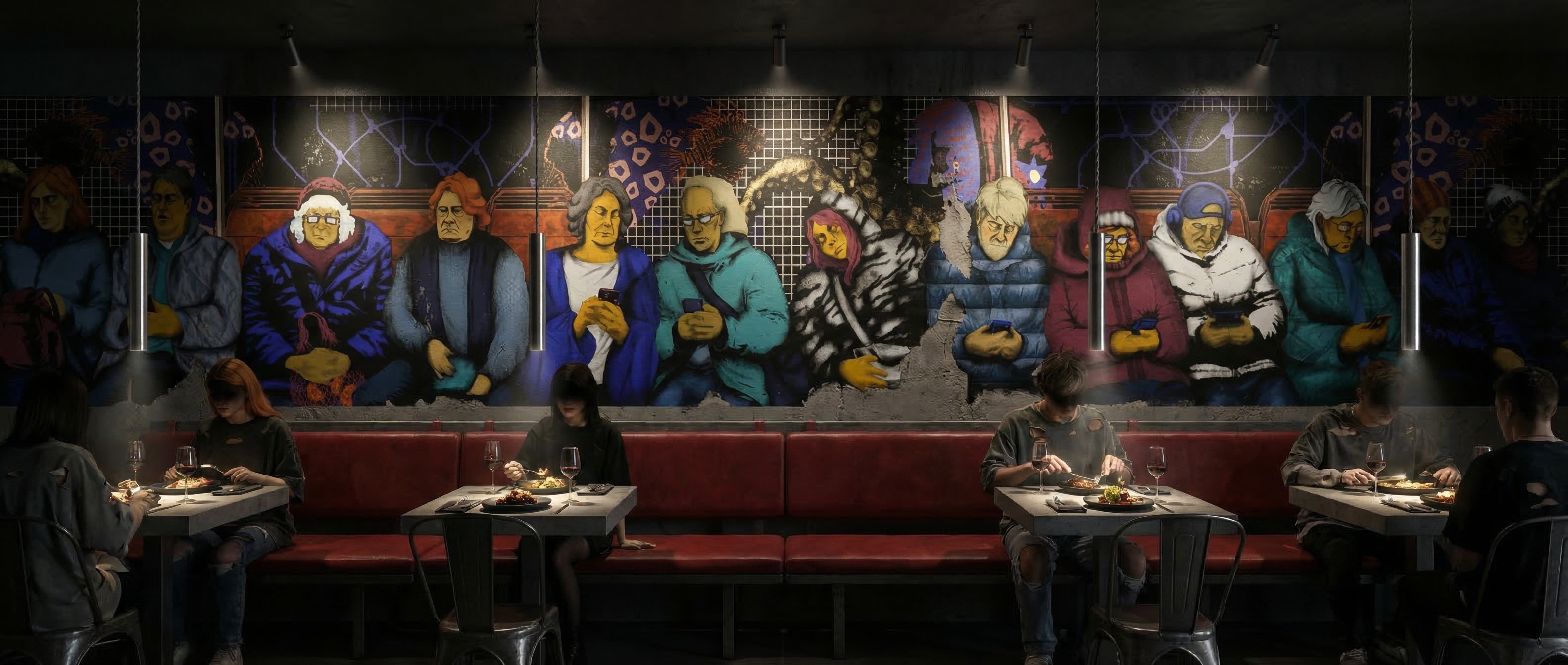 Обои-мурал "Пассажиры". Концепт. — Изображение №1 — Иллюстрация, Графика на Dprofile