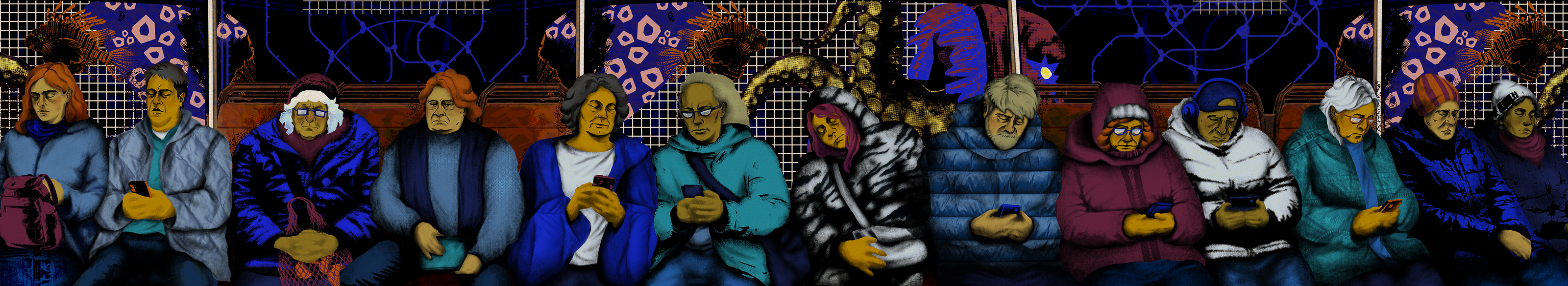 Обои-мурал "Пассажиры". Концепт. — Изображение №4 — Иллюстрация, Графика на Dprofile