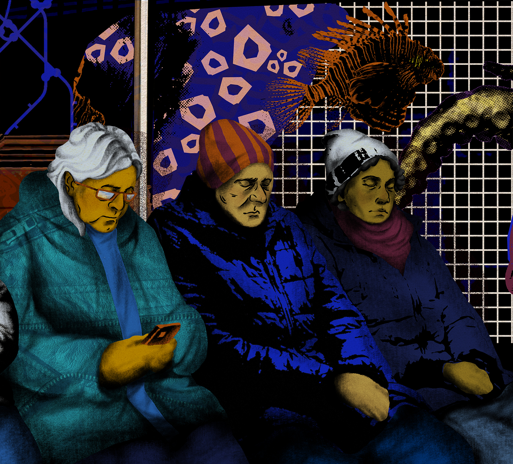 Обои-мурал "Пассажиры". Концепт. — Изображение №8 — Иллюстрация, Графика на Dprofile