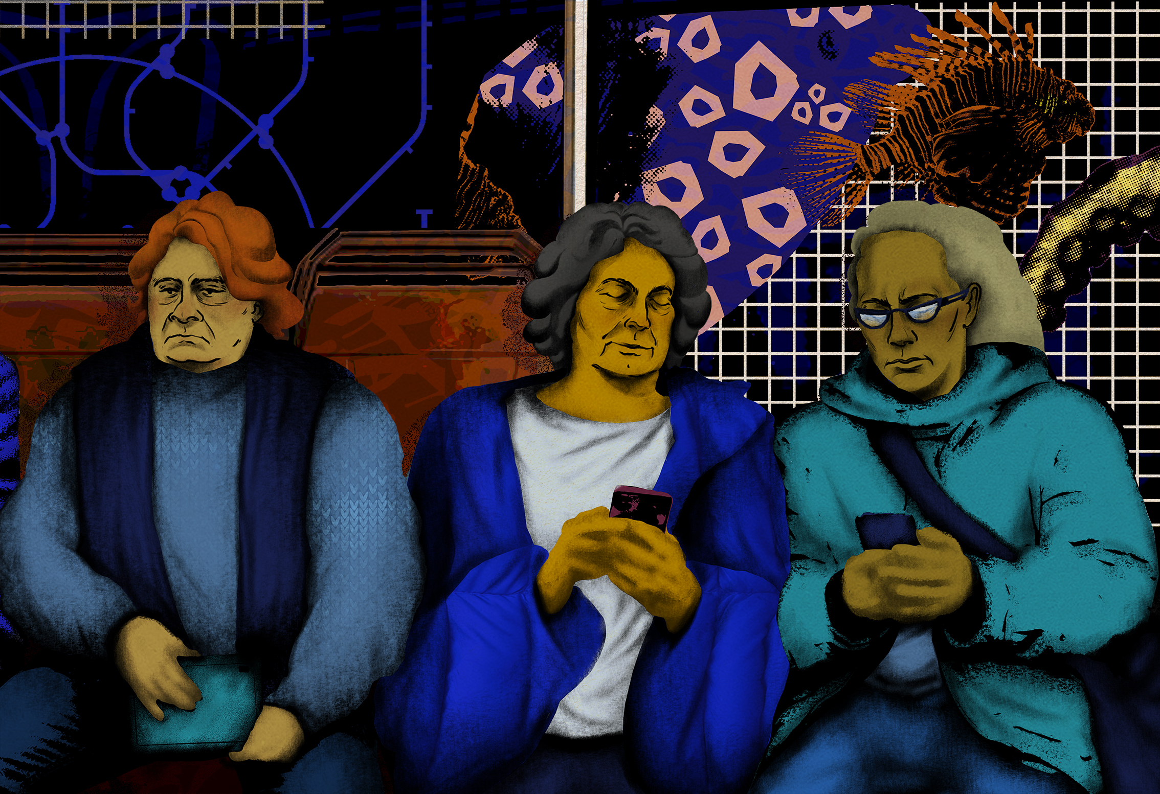 Обои-мурал "Пассажиры". Концепт. — Изображение №6 — Иллюстрация, Графика на Dprofile