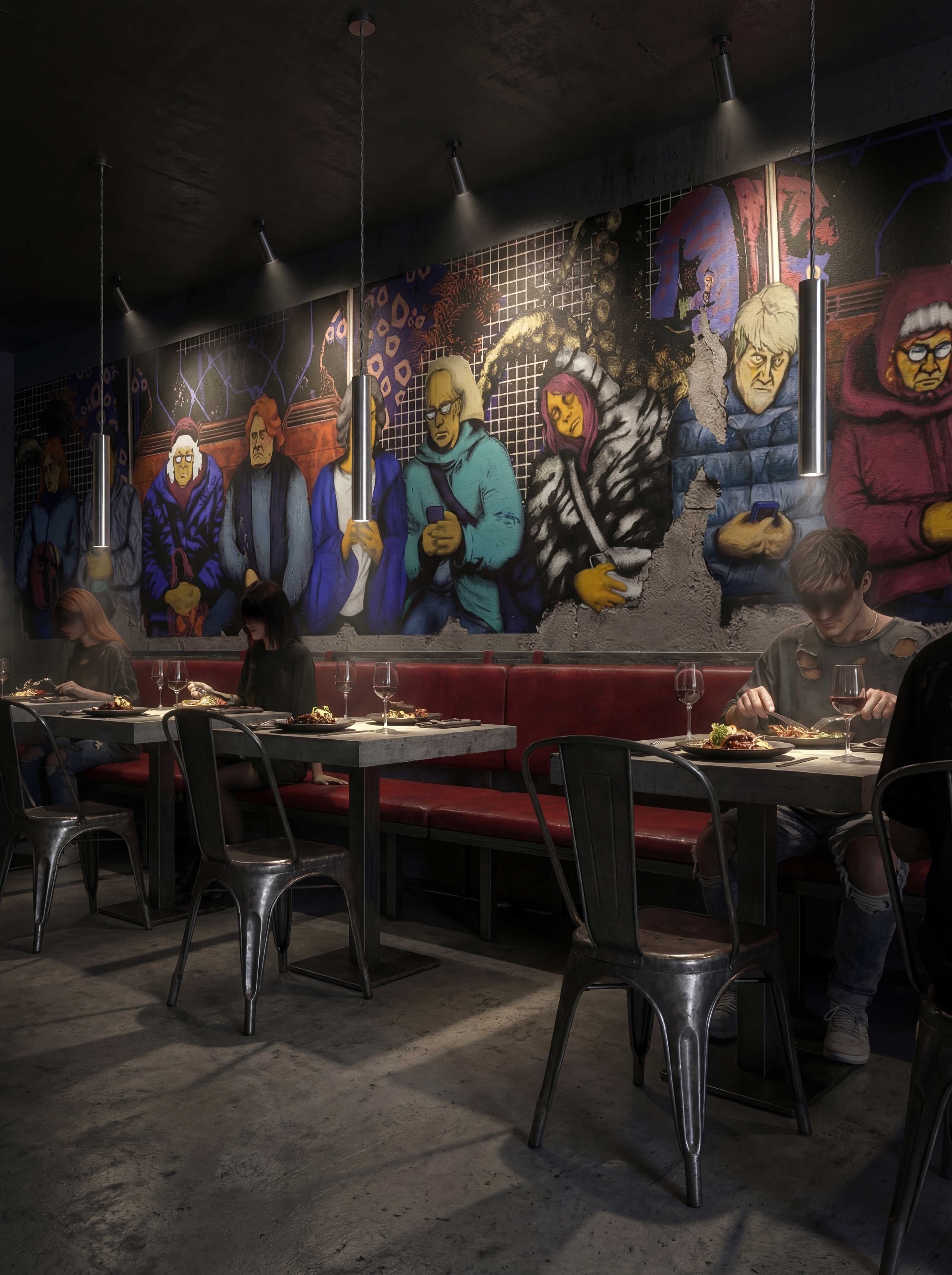 Обои-мурал "Пассажиры". Концепт. — Изображение №3 — Иллюстрация, Графика на Dprofile