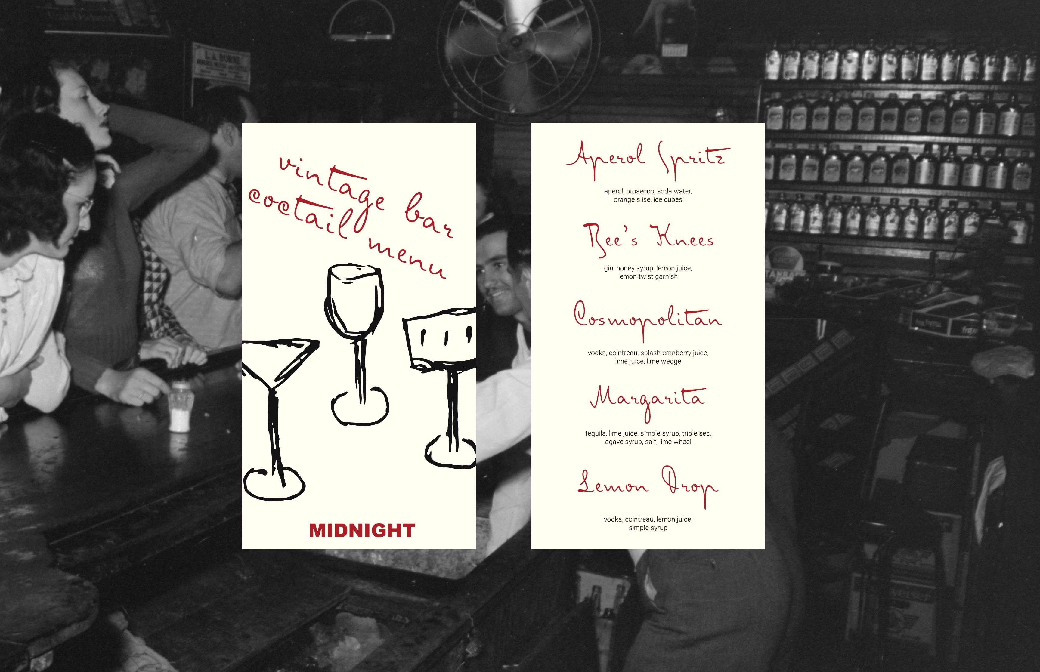MIDNIGHT vintage bar | фирменный стиль — Изображение №13 — Брендинг на Dprofile