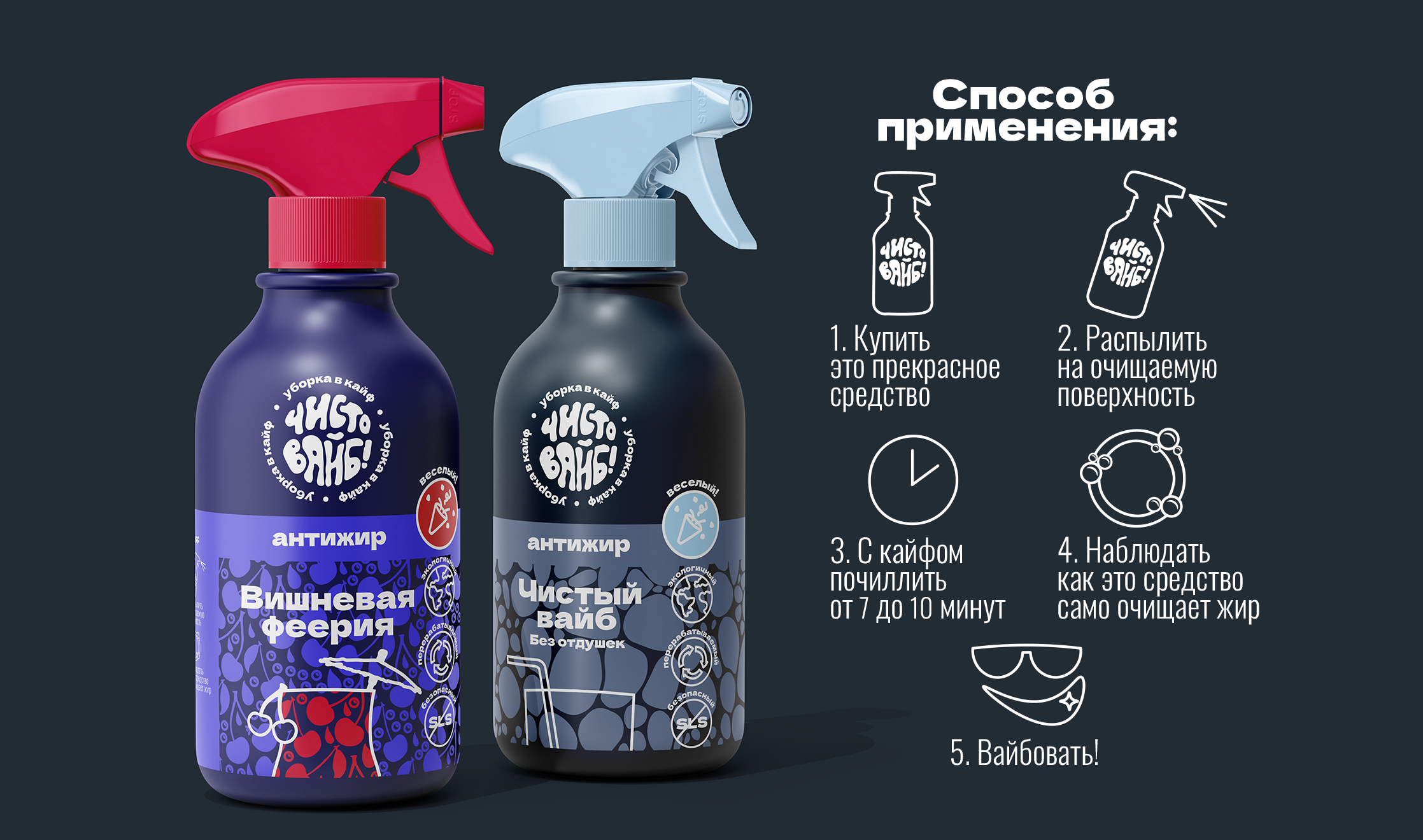«Чисто вайб!» | Брендинг крутой бытовой химии — Изображение №10 — Брендинг, Графика на Dprofile