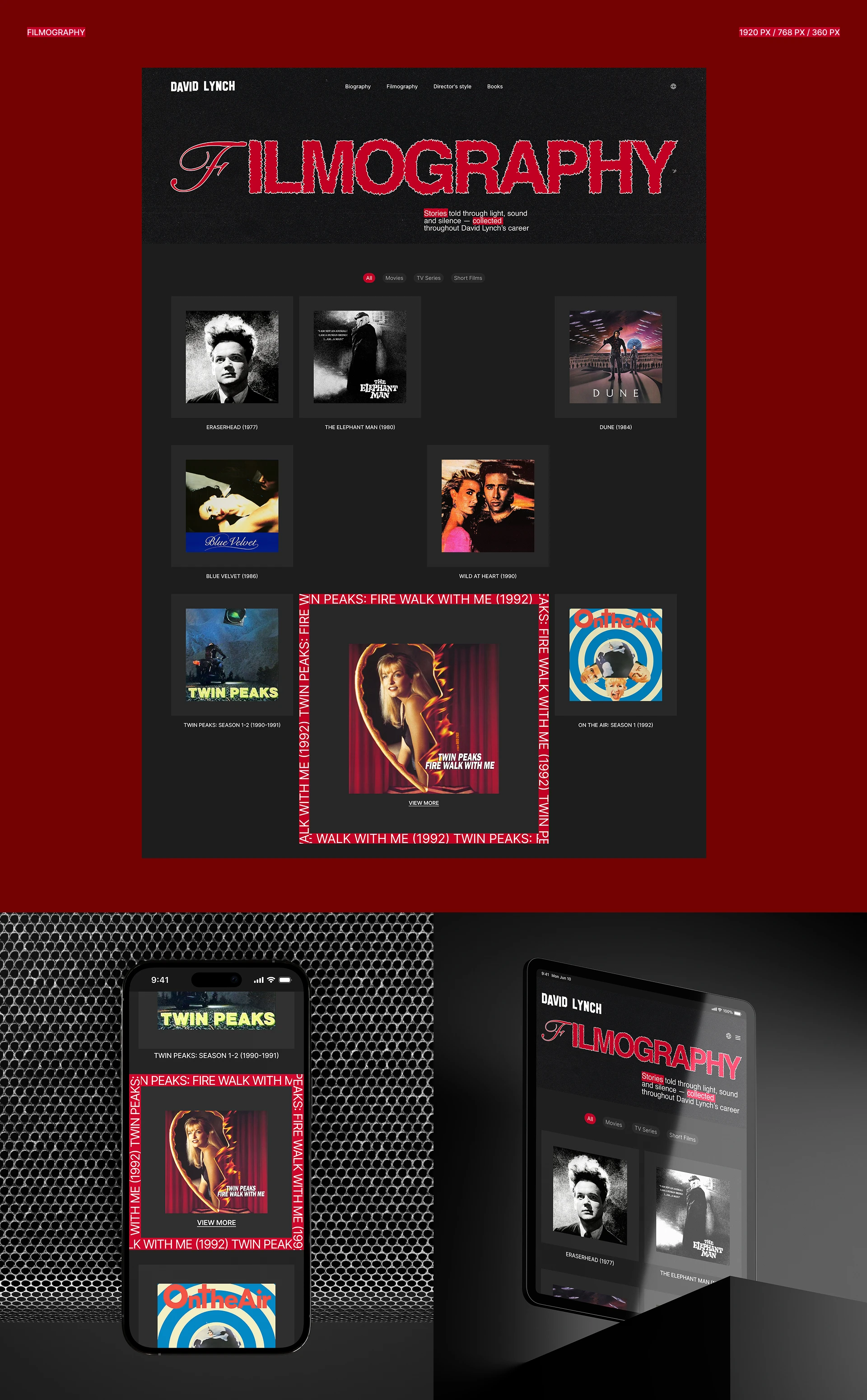 David Lynch│Biography Website — Изображение №5 — Интерфейсы на Dprofile