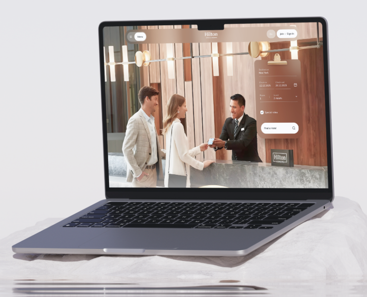 Hilton Website Redesign — UX/UI Case Study — Интерфейсы, Анимация на Dprofile