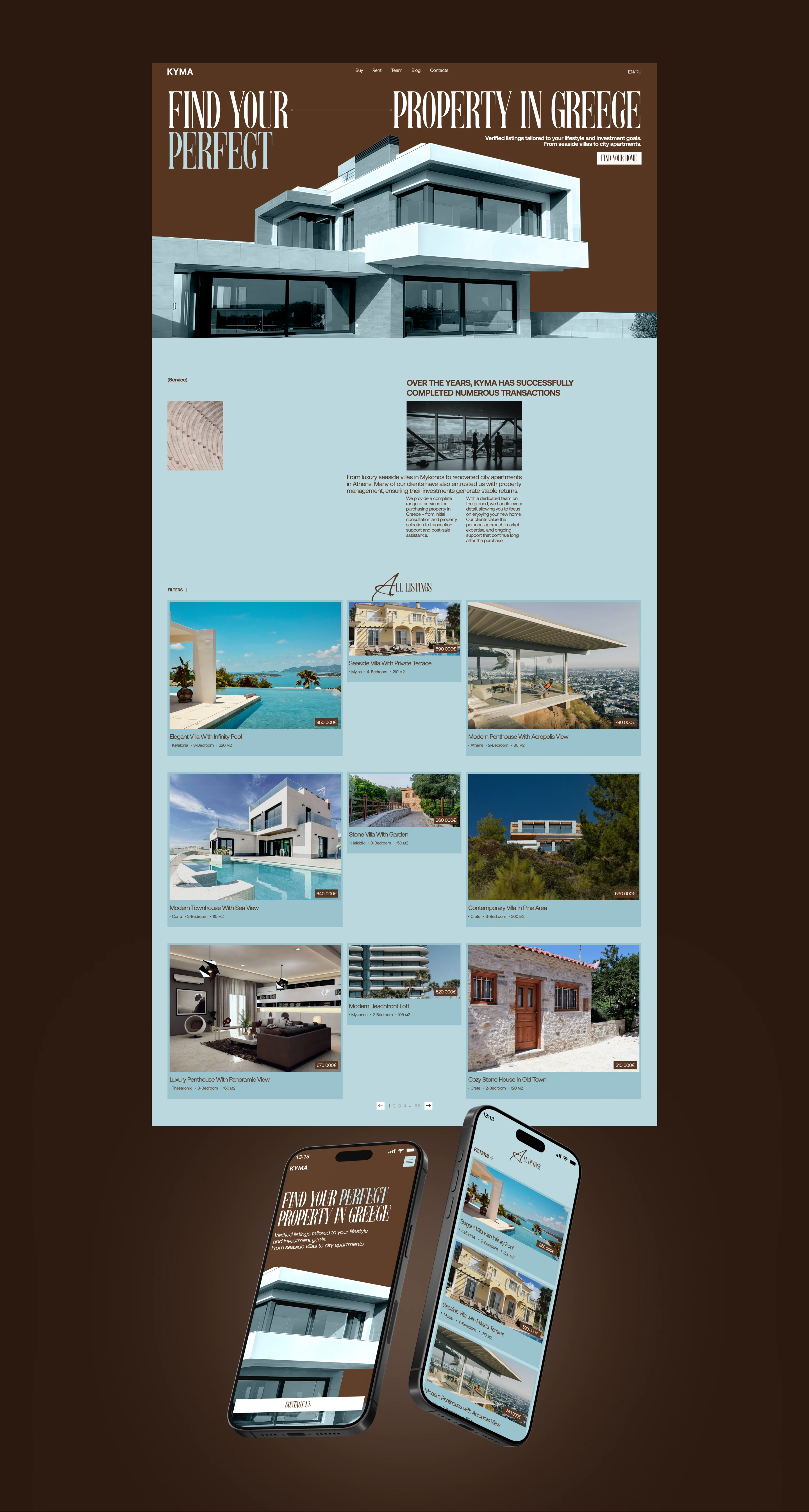 KYMA real estate agency | website — Изображение №4 — Интерфейсы на Dprofile