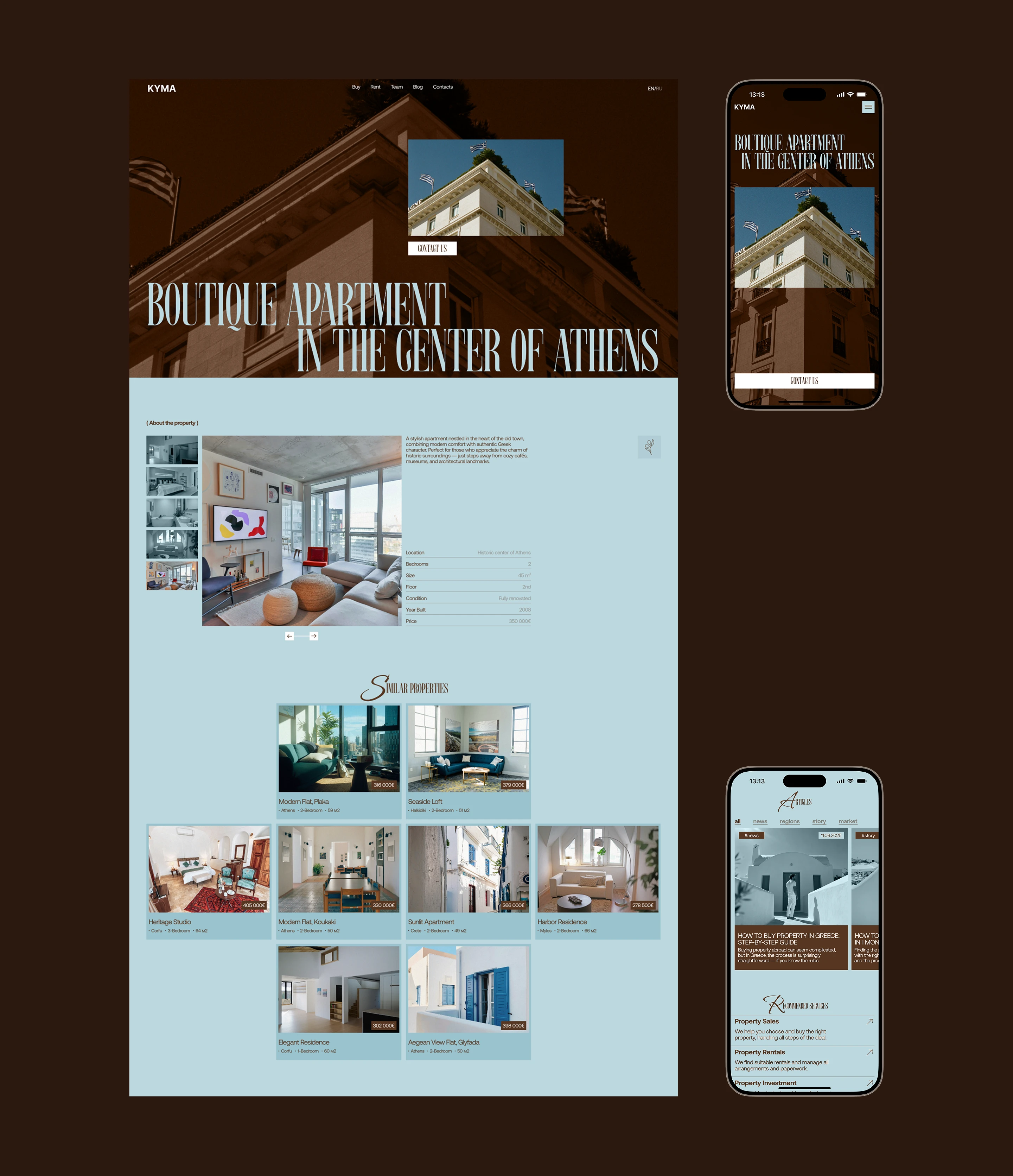 KYMA real estate agency | website — Изображение №8 — Интерфейсы на Dprofile