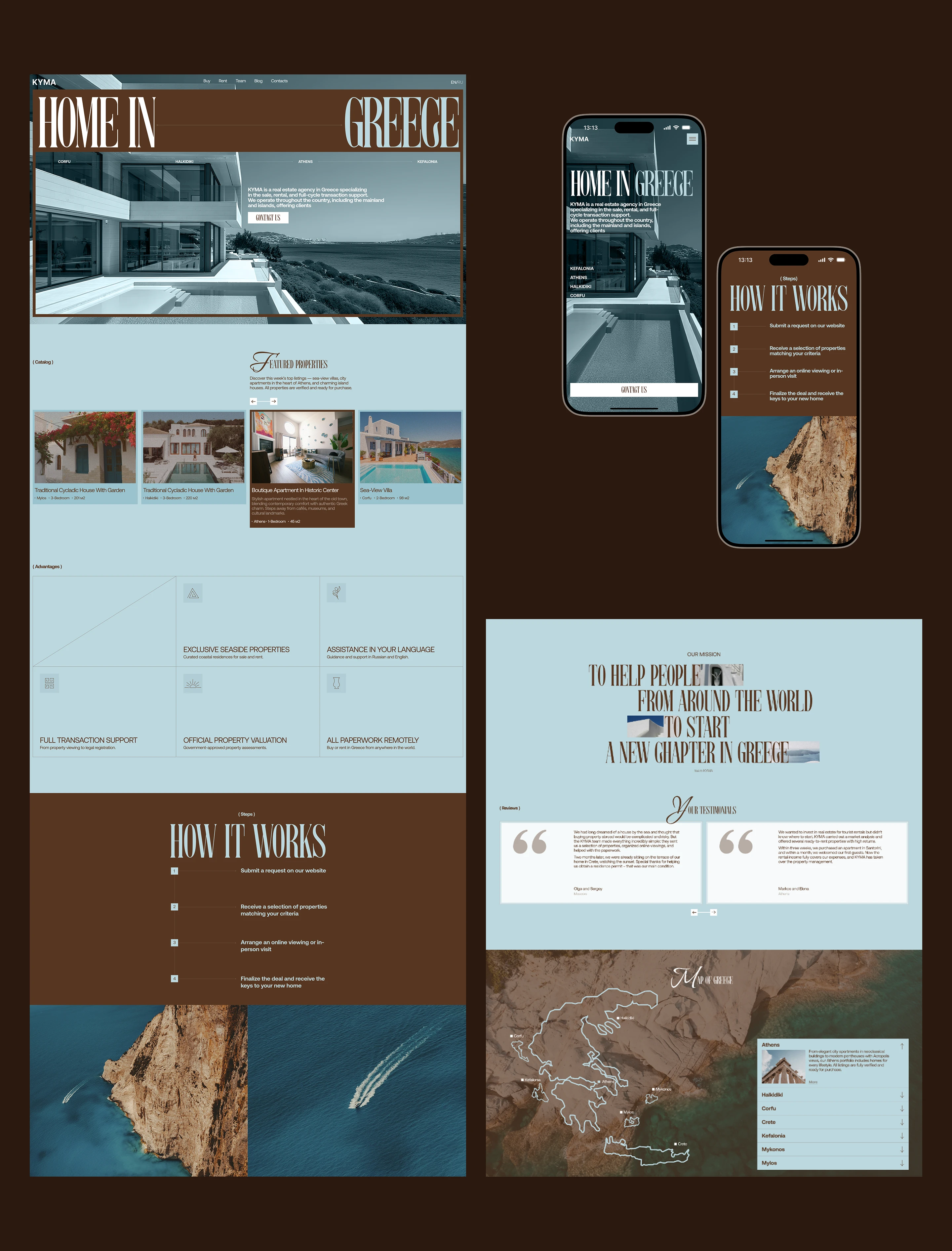 KYMA real estate agency | website — Изображение №2 — Интерфейсы на Dprofile