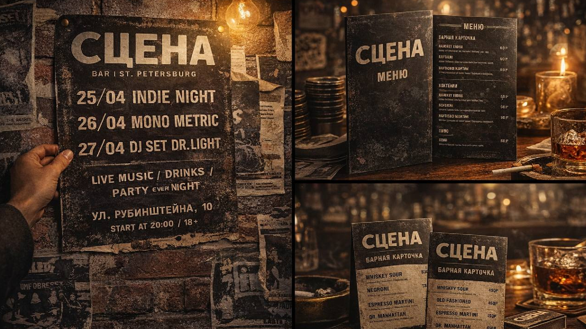 Айдентика атмосферного бара в Санкт-Петербурге — Изображение №7 — Брендинг, Графика на Dprofile