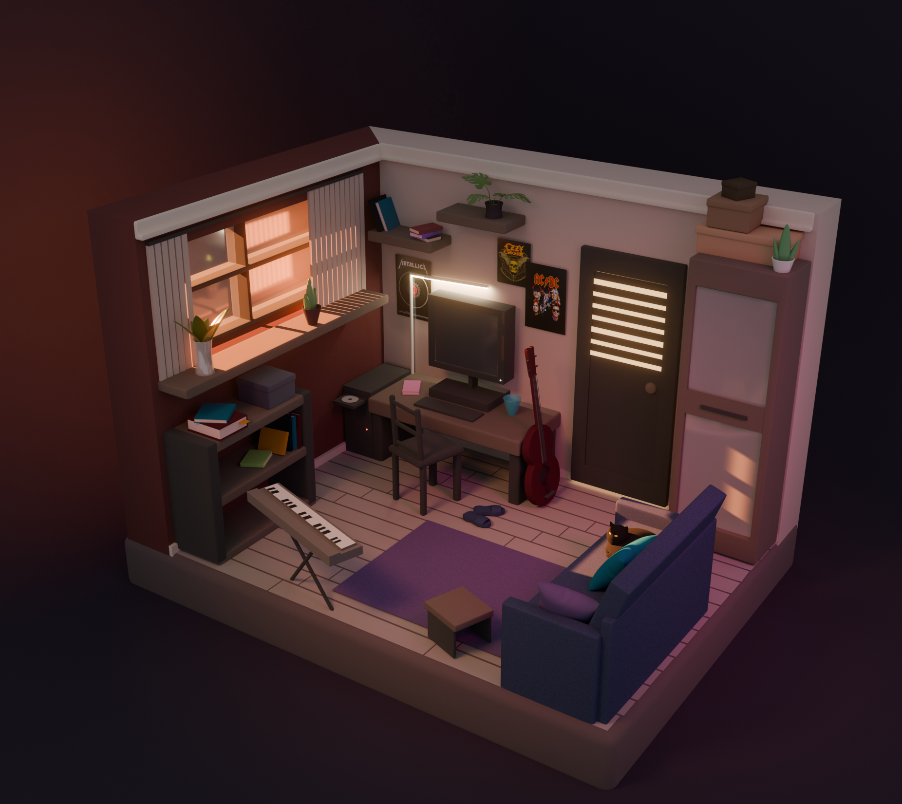 Уютная комната — Изображение №3 — Иллюстрация, 3D на Dprofile