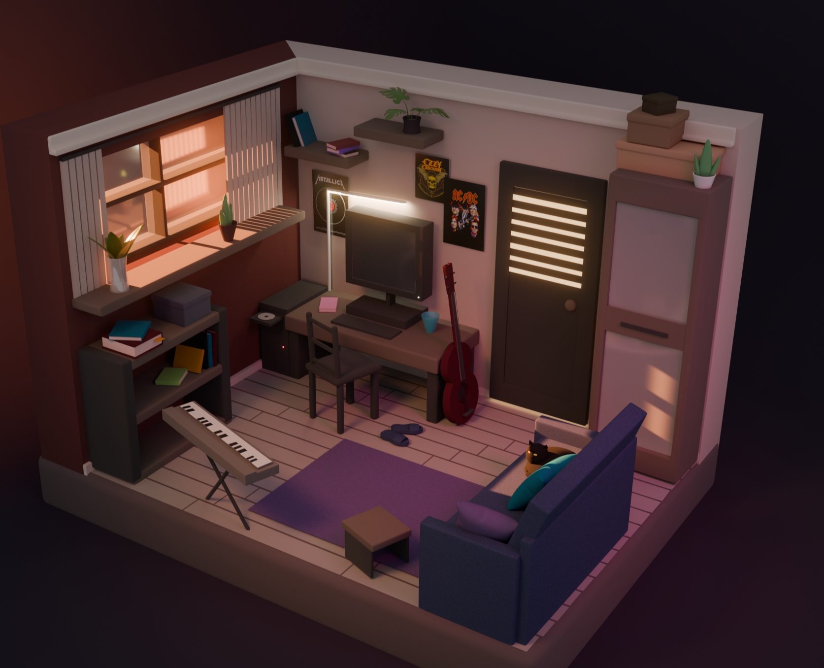 Уютная комната — Иллюстрация, 3D на Dprofile