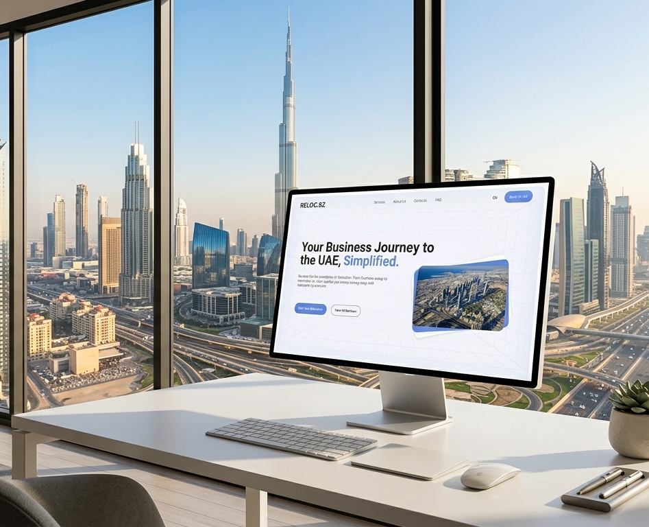 Концепт сайта reloc.bz - Консалтинг агентство в ОАЭ на Dprofile